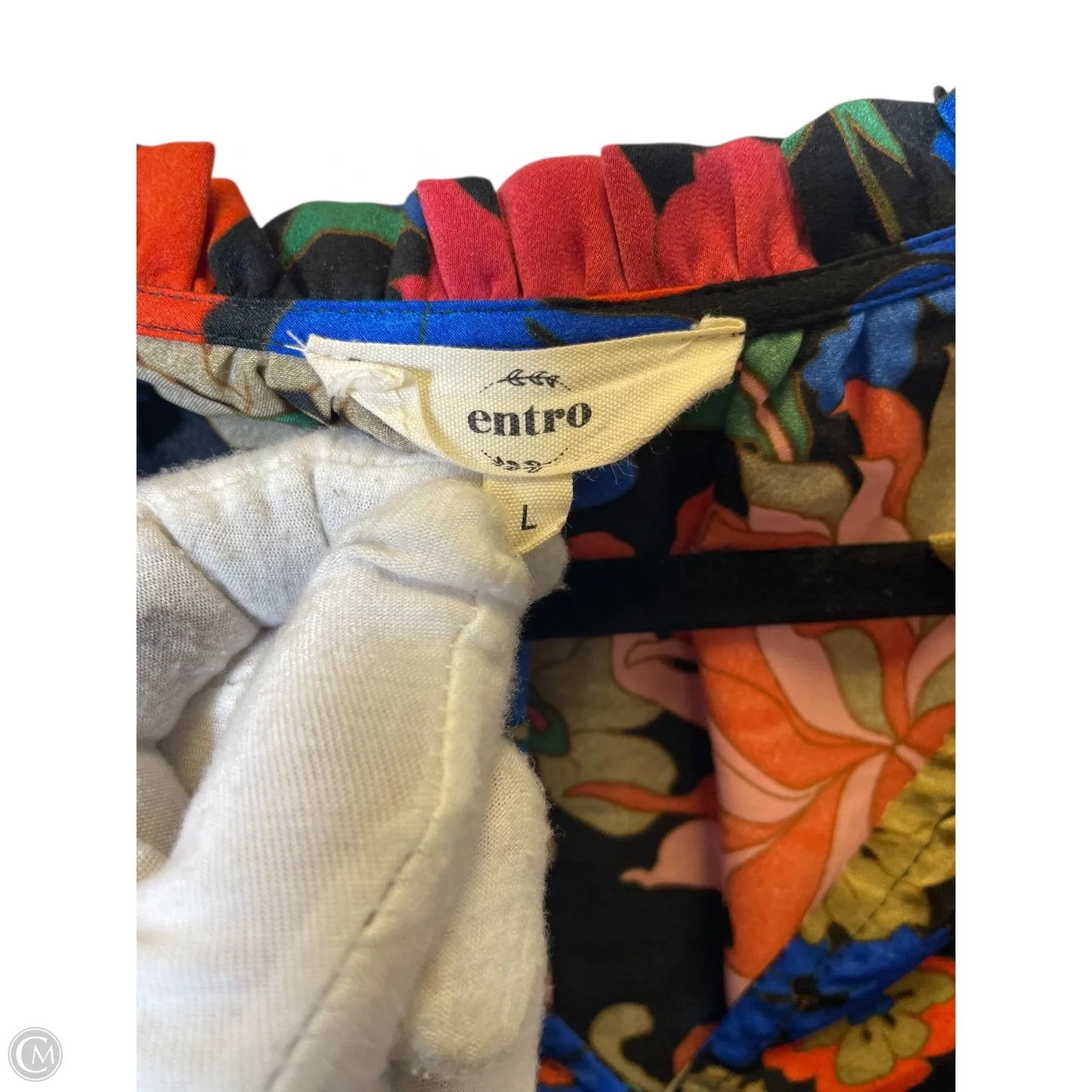 Top 3/4 Sleeve By Entro In Multi-colored, Size: L