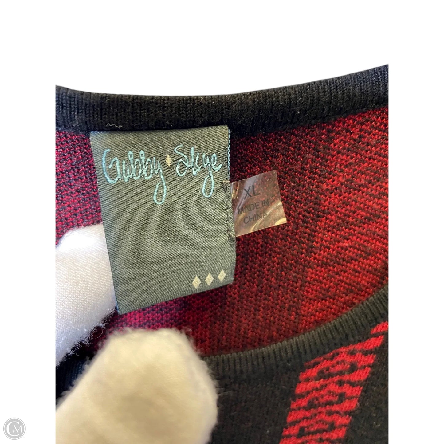 Dress Sweater By Gabby Skye In Black & Red, Size: Xl