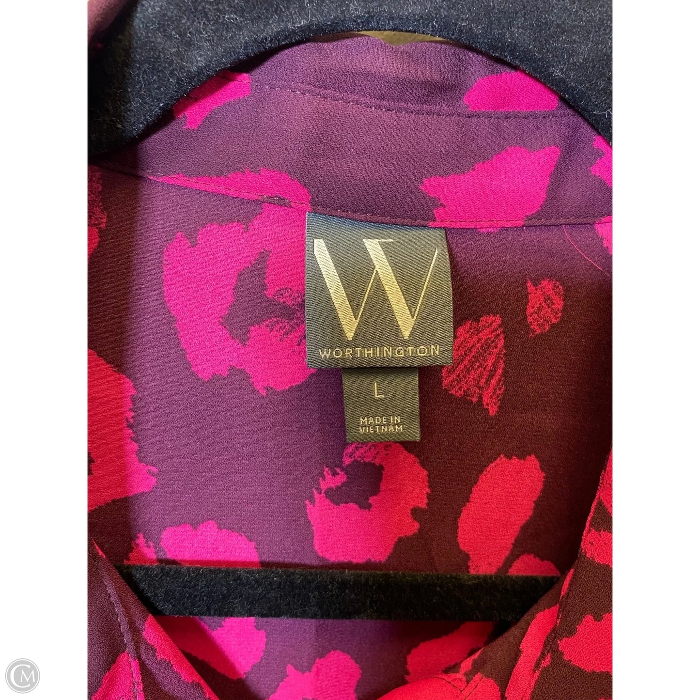 Top Long Sleeve By Worthington In Animal Print, Size: L