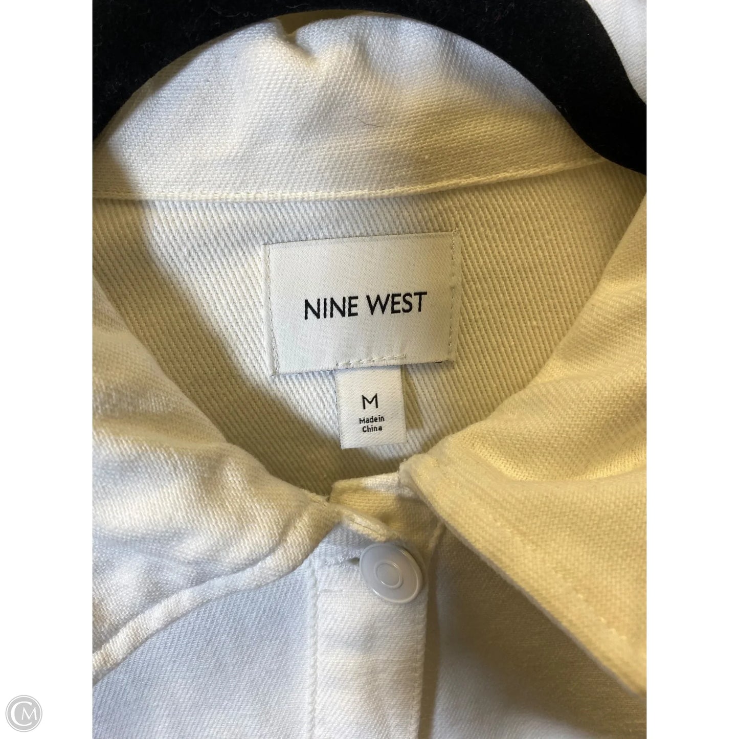 Jacket Denim By Nine West In White, Size: M