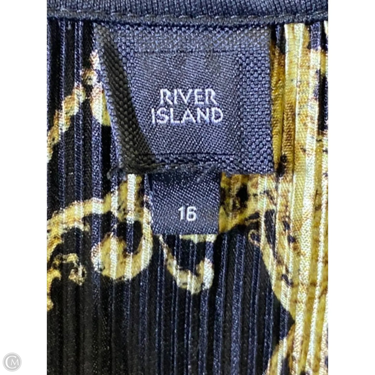 Dress Casual Midi By River Island In Black & Gold, Size: Xl