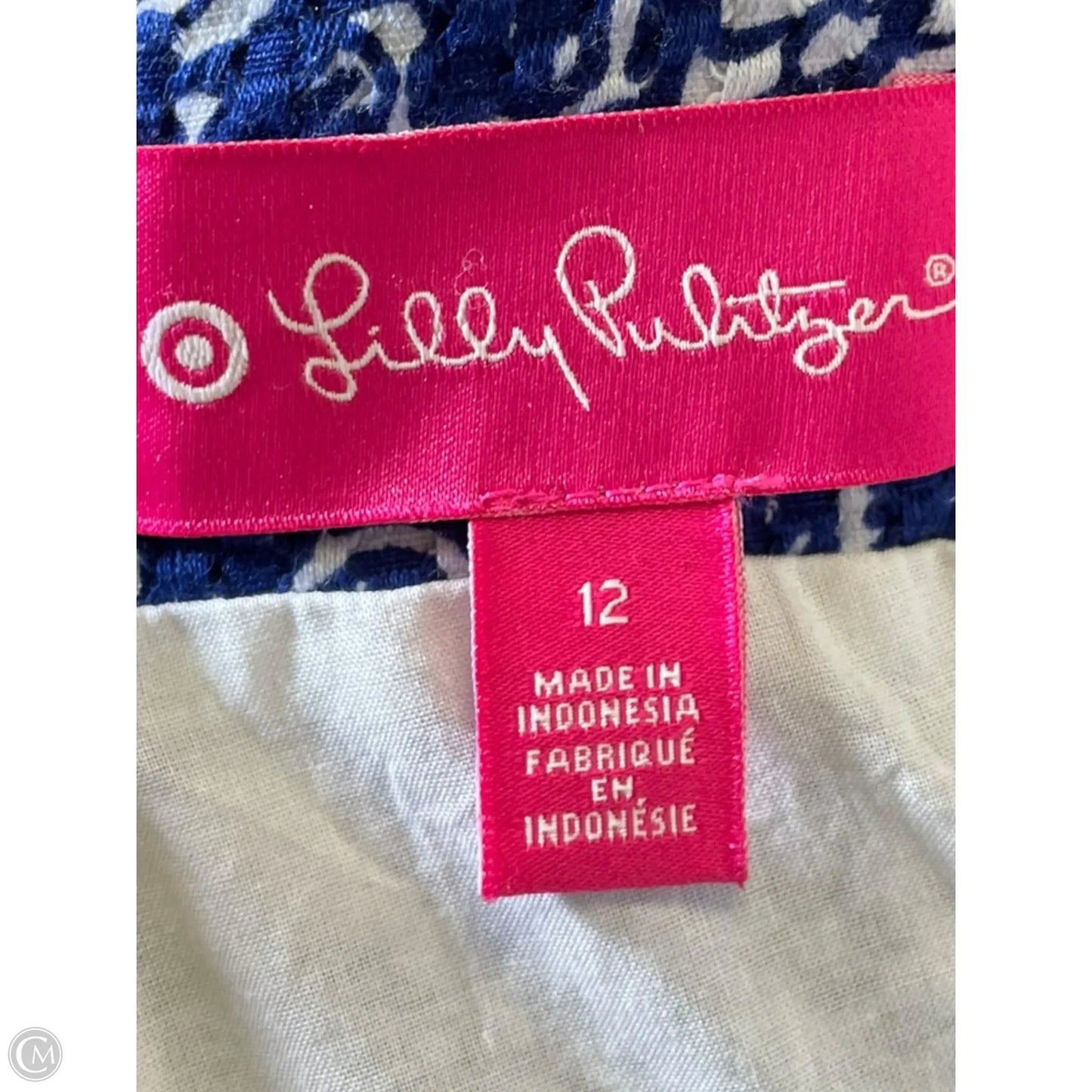 Dress Designer By Lilly Pulitzer In Blue & White, Size: 12