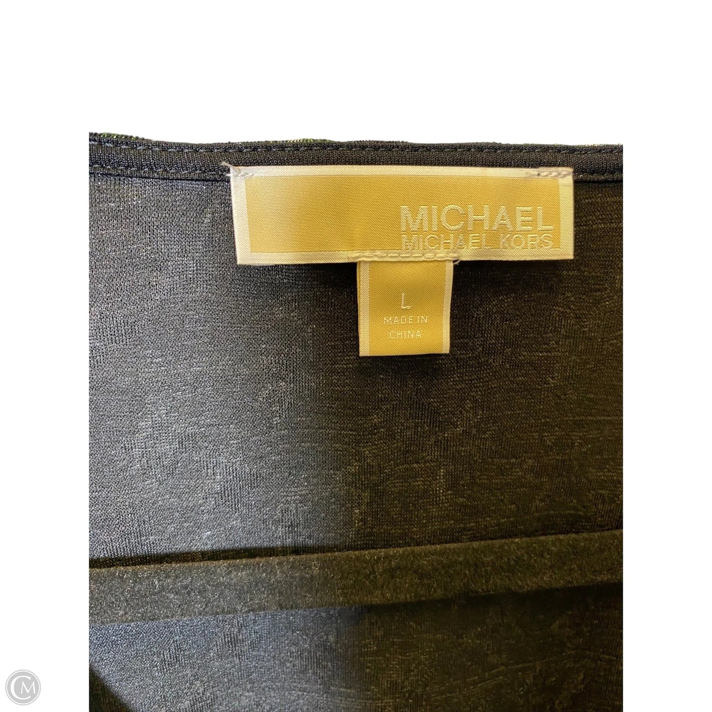 Top Long Sleeve By Michael By Michael Kors In Black & Green, Size: L