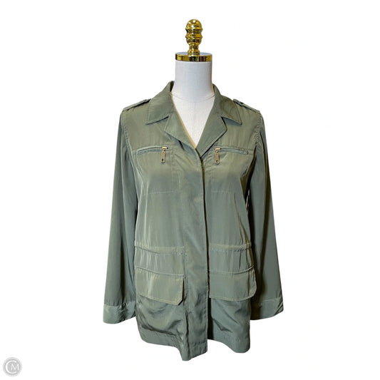 Jacket Moto By Chicos In Green, Size: S