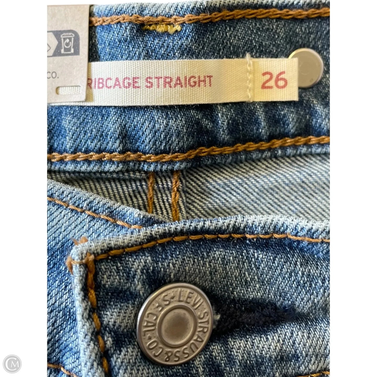 Jeans Straight By Levis In Blue Denim, Size: 2