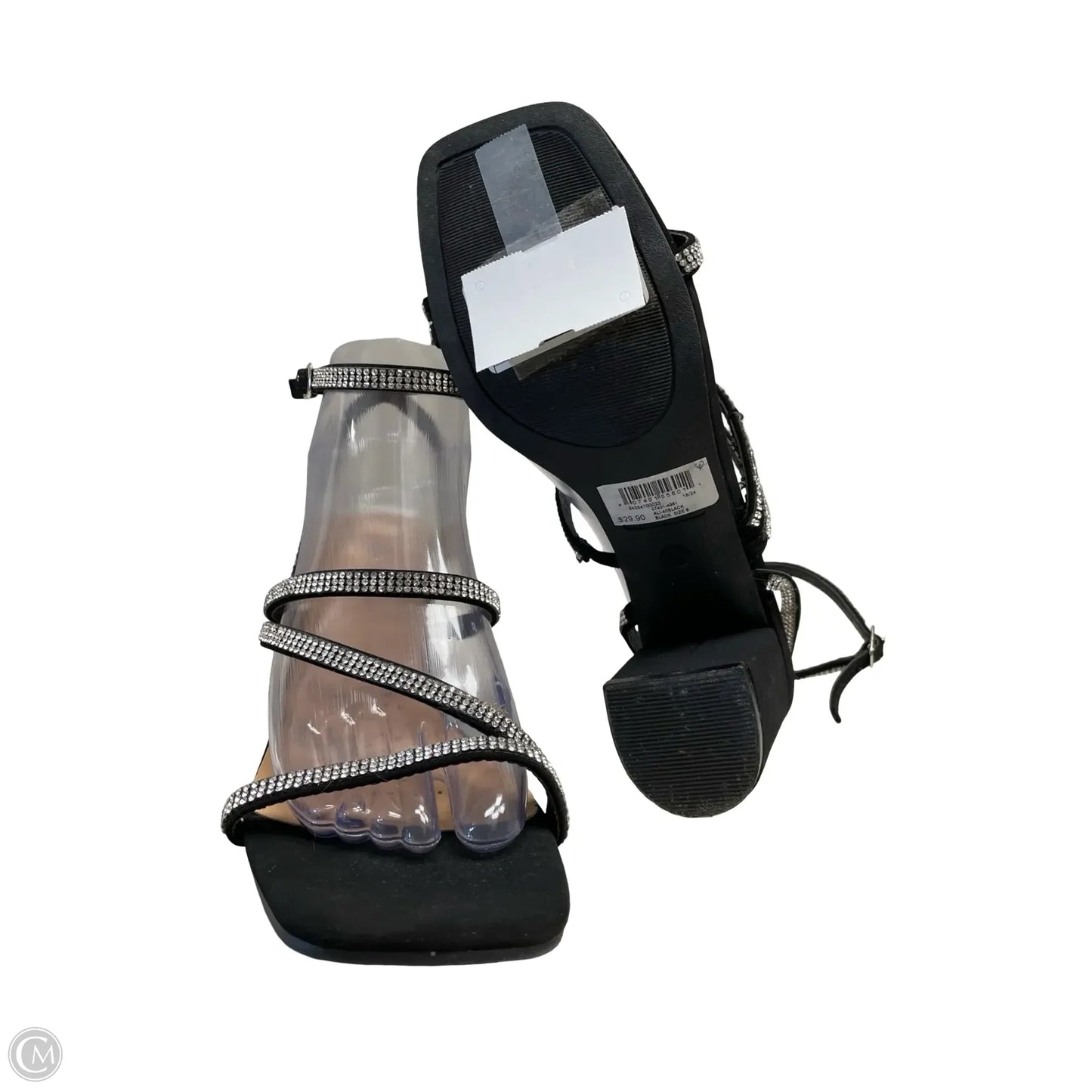 Shoes Heels Block By Windsor In Black & Silver, Size: 8