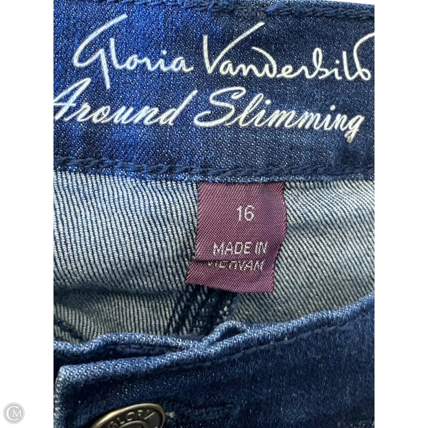 Jeans Cropped By Gloria Vanderbilt In Blue Denim, Size: 16