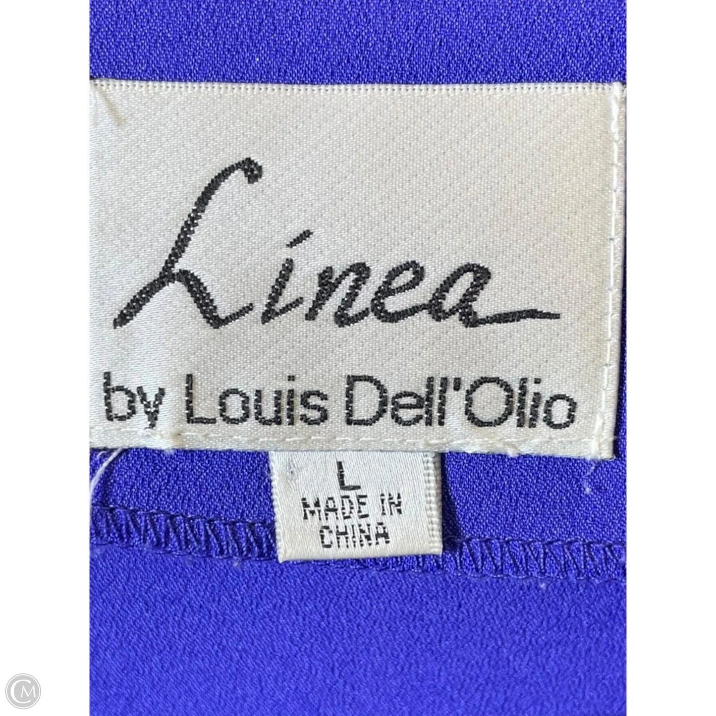Blouse Long Sleeve By Linea By Louis Dellolio In Blue & Purple, Size: L