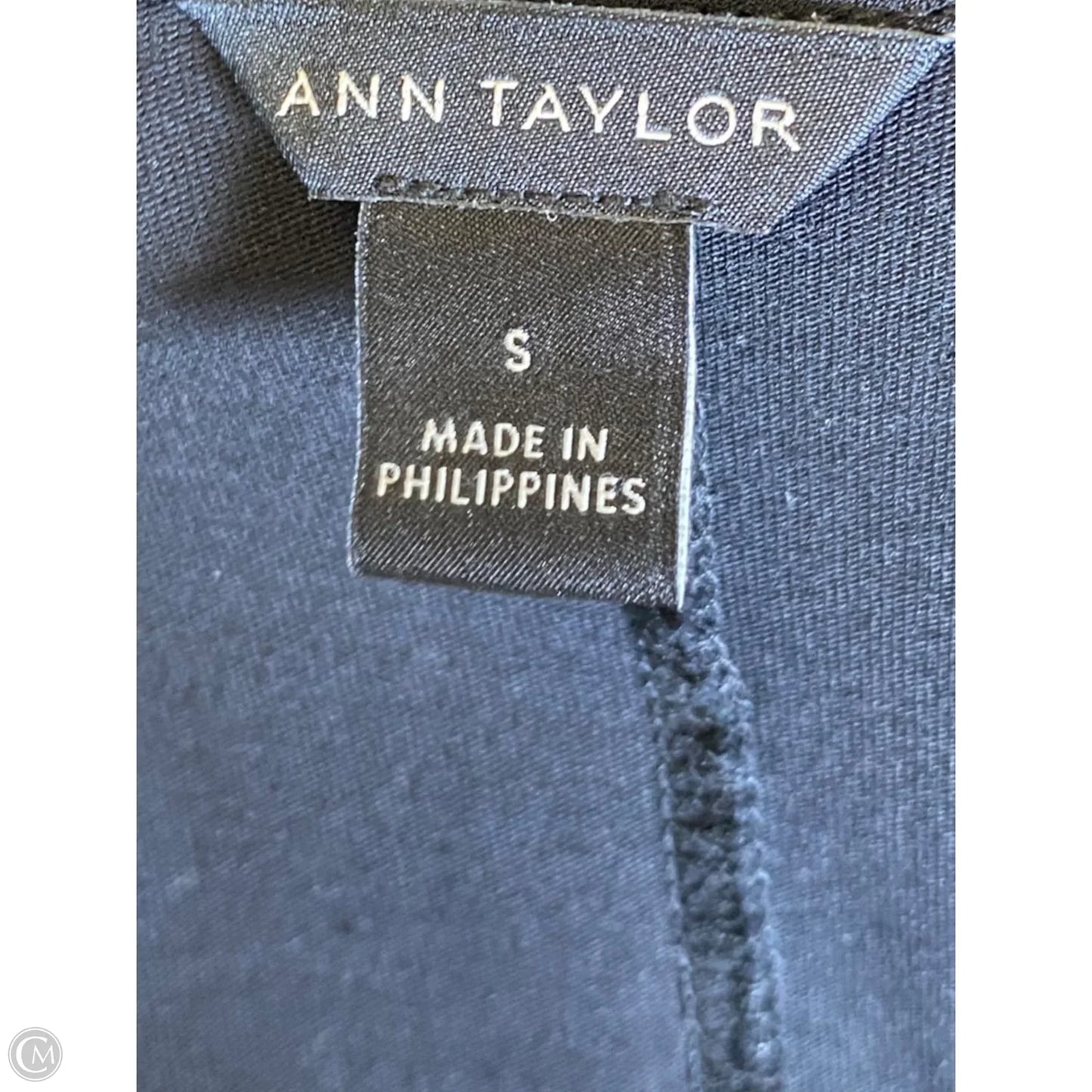 Blouse Short Sleeve By Ann Taylor In Black, Size: S