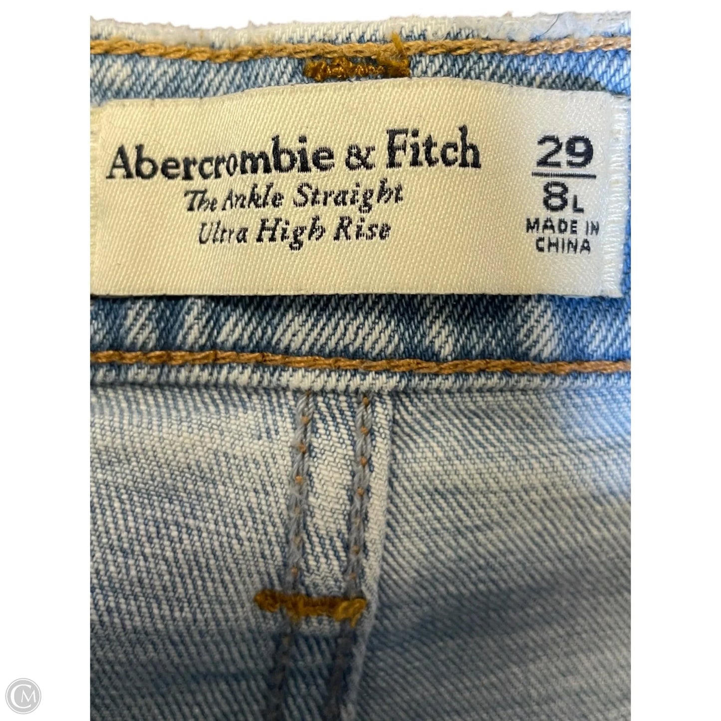 Jeans Straight By Abercrombie And Fitch In Blue Denim, Size: 8