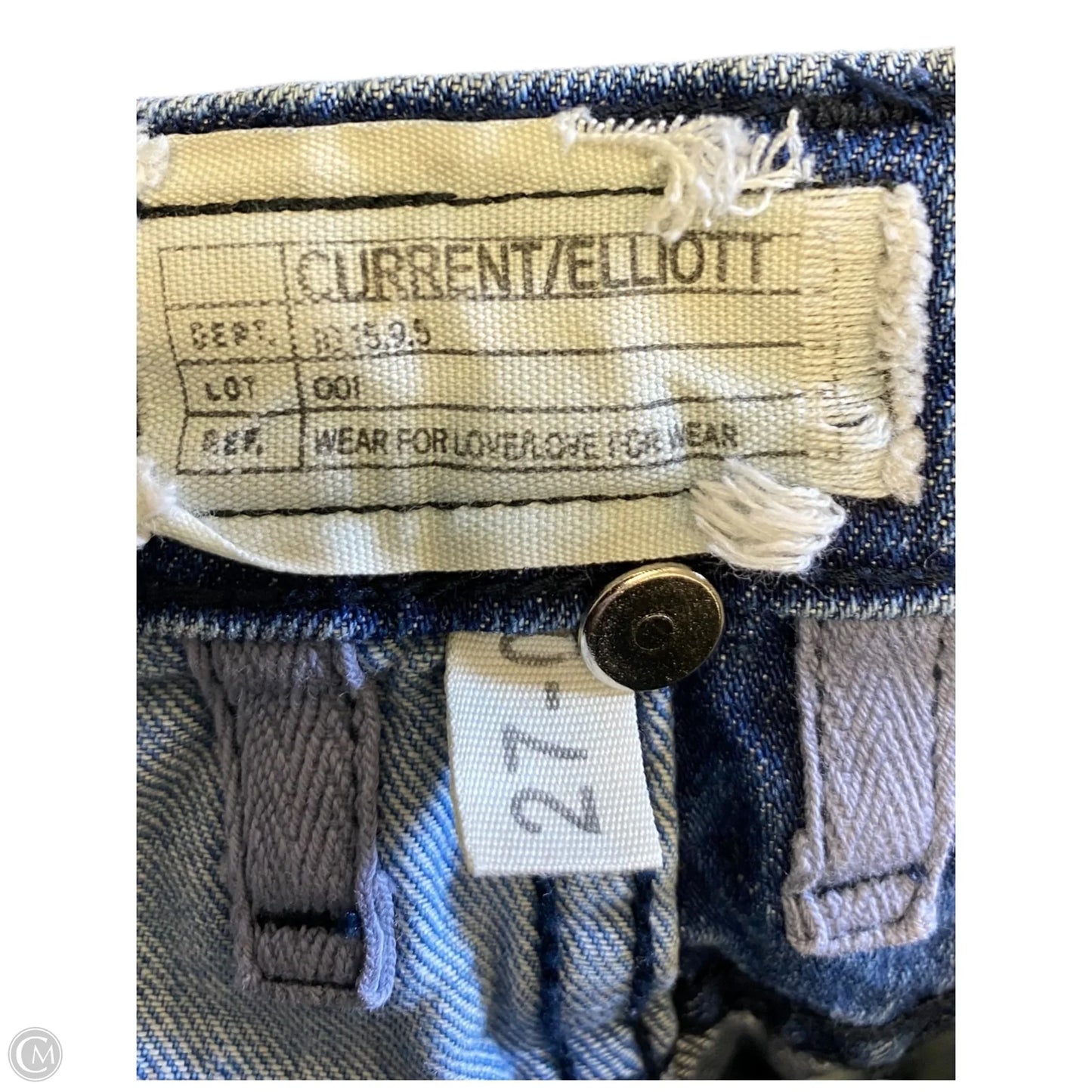 Jeans Skinny By Current Elliott In Blue Denim, Size: 4