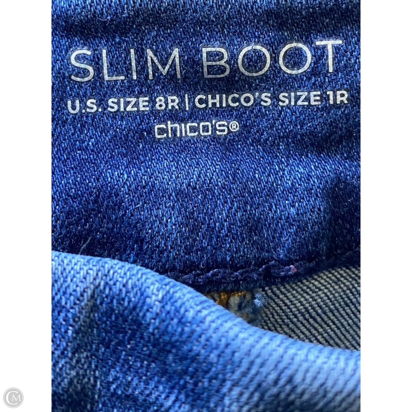 Jeans Straight By Chicos In Blue Denim, Size: 8