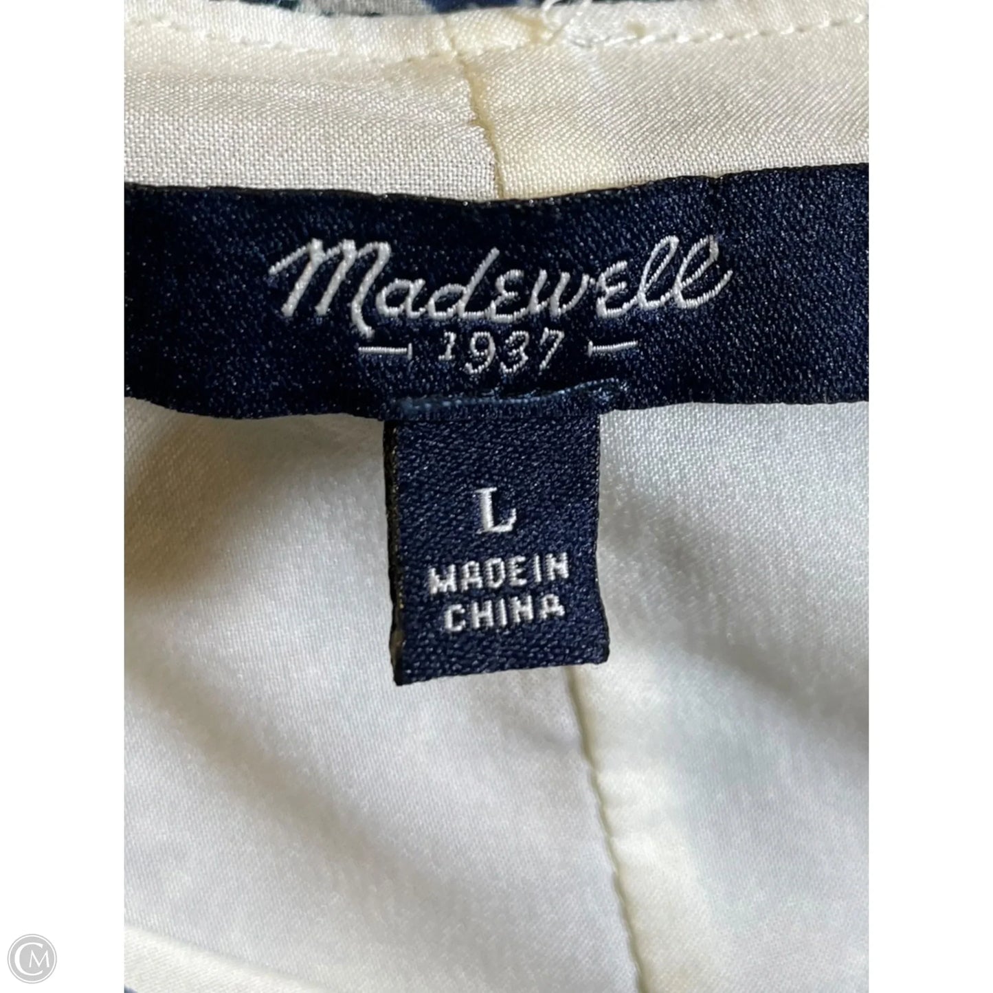 Dress Casual Maxi By Madewell In Blue & Cream, Size: L