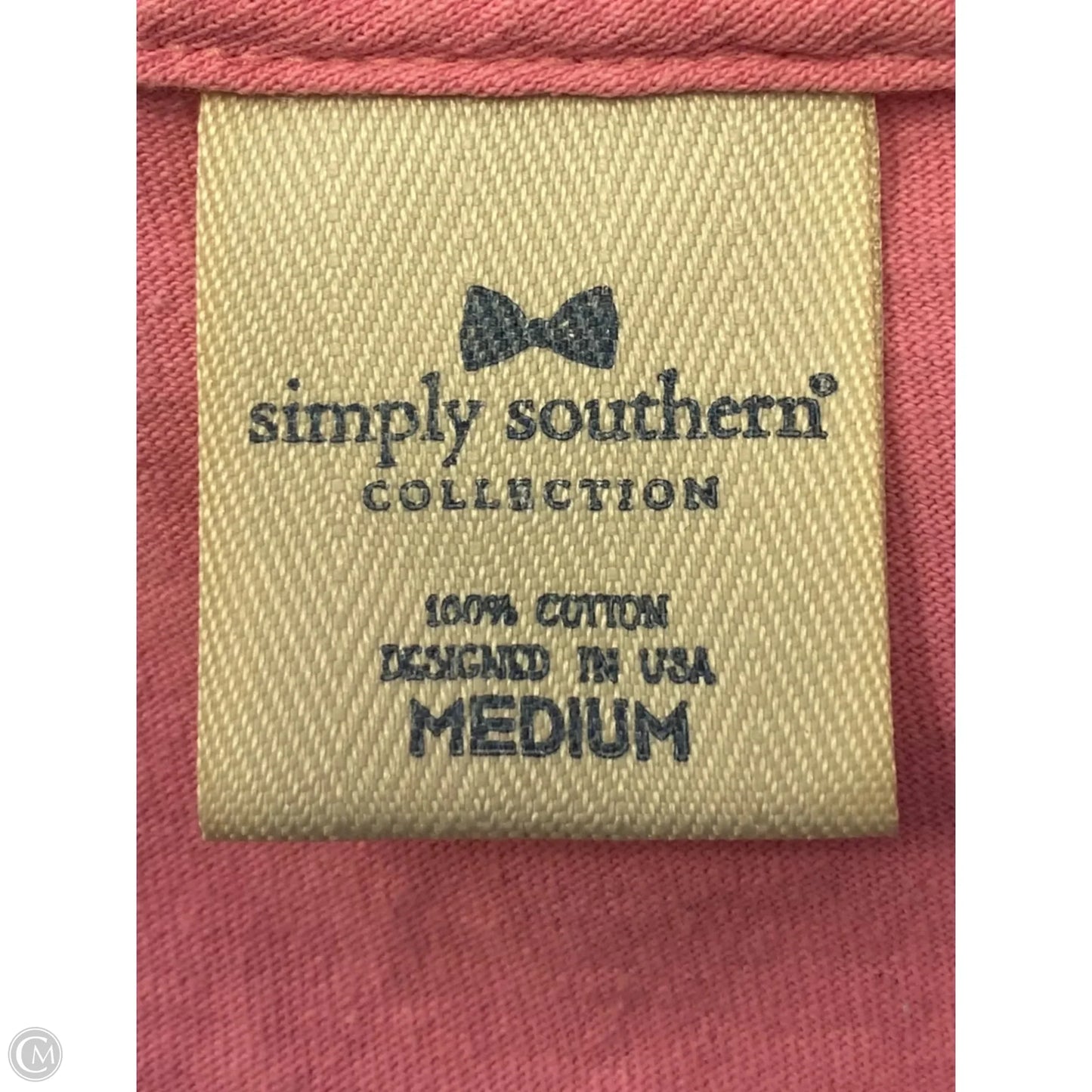 Top Short Sleeve By Simply Southern In Pink, Size: M
