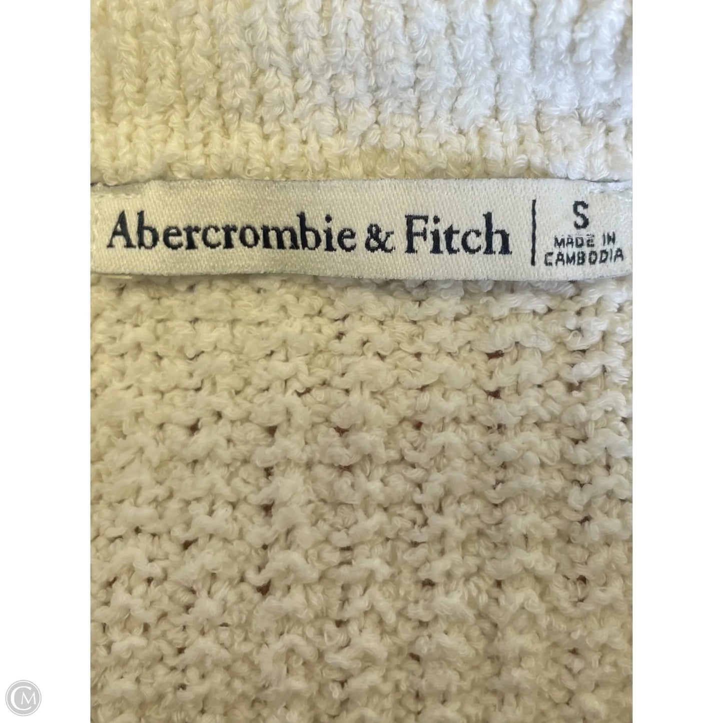 Top Short Sleeve By Abercrombie And Fitch In Cream, Size: S
