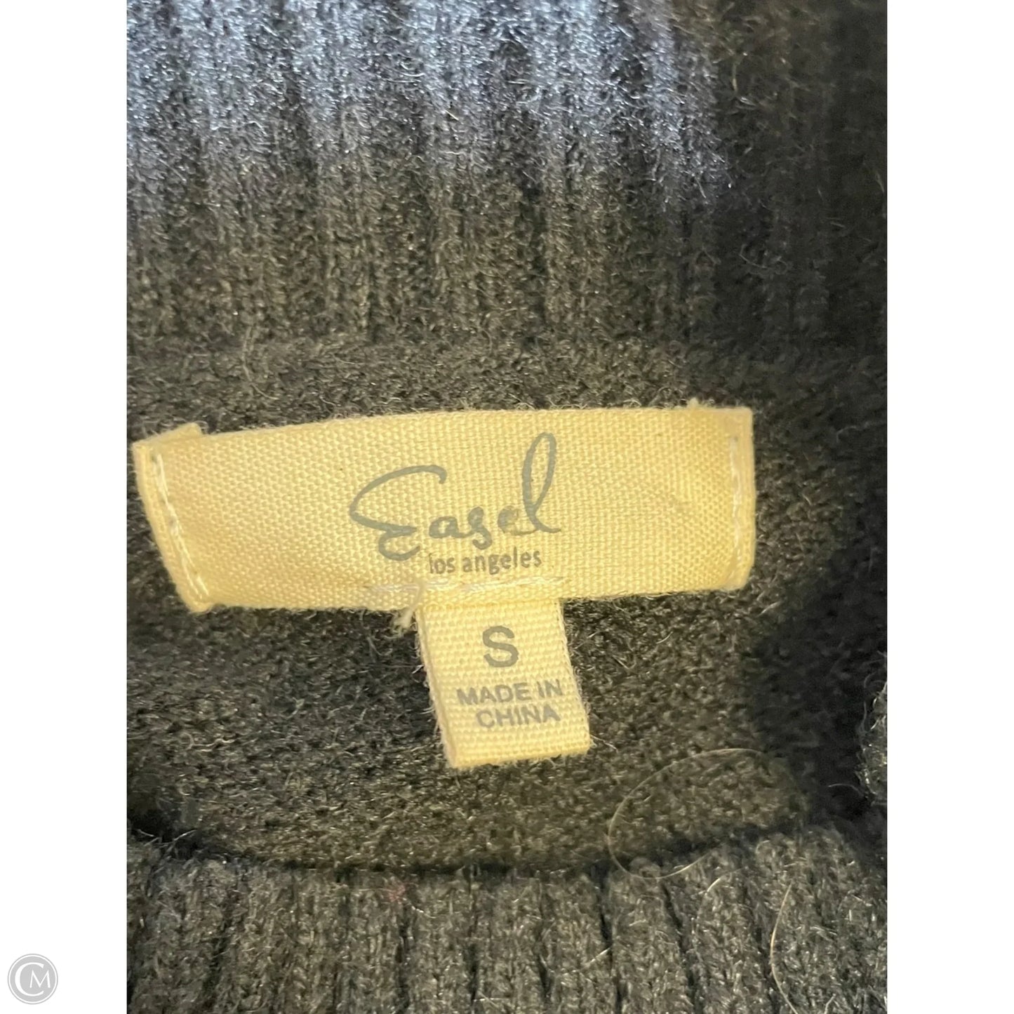 Sweater Short Sleeve By Easel In Black & Cream, Size: S