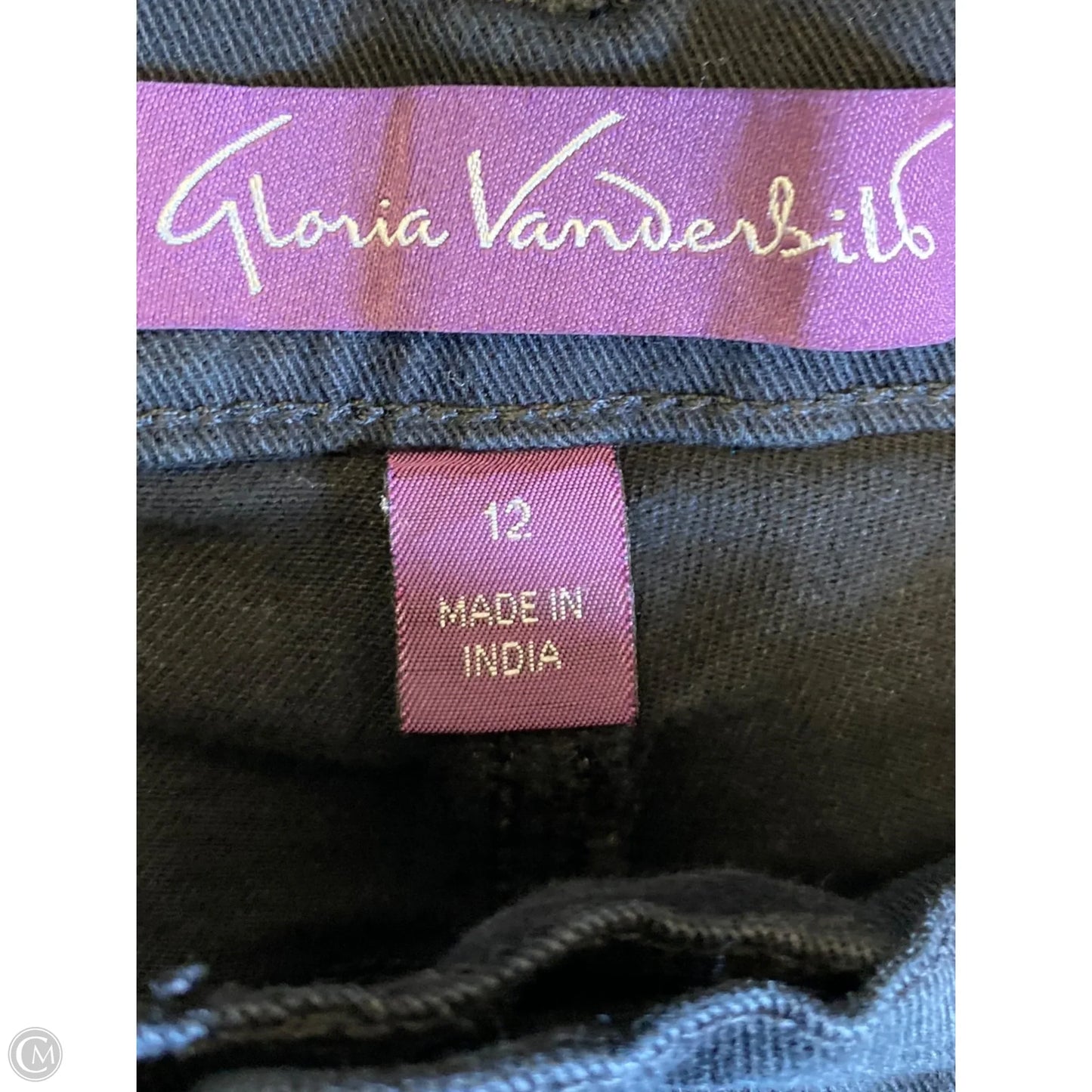 Jeans Straight By Gloria Vanderbilt In Black, Size: 12