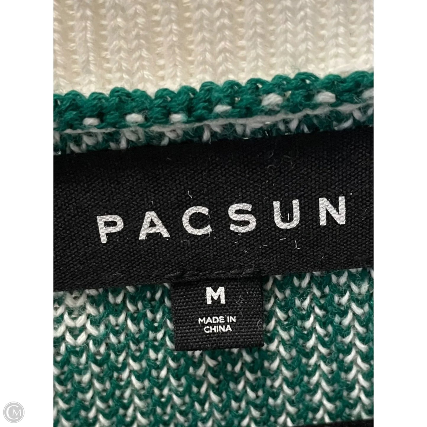 Vest Sweater By Pacsun In Green & White, Size: M