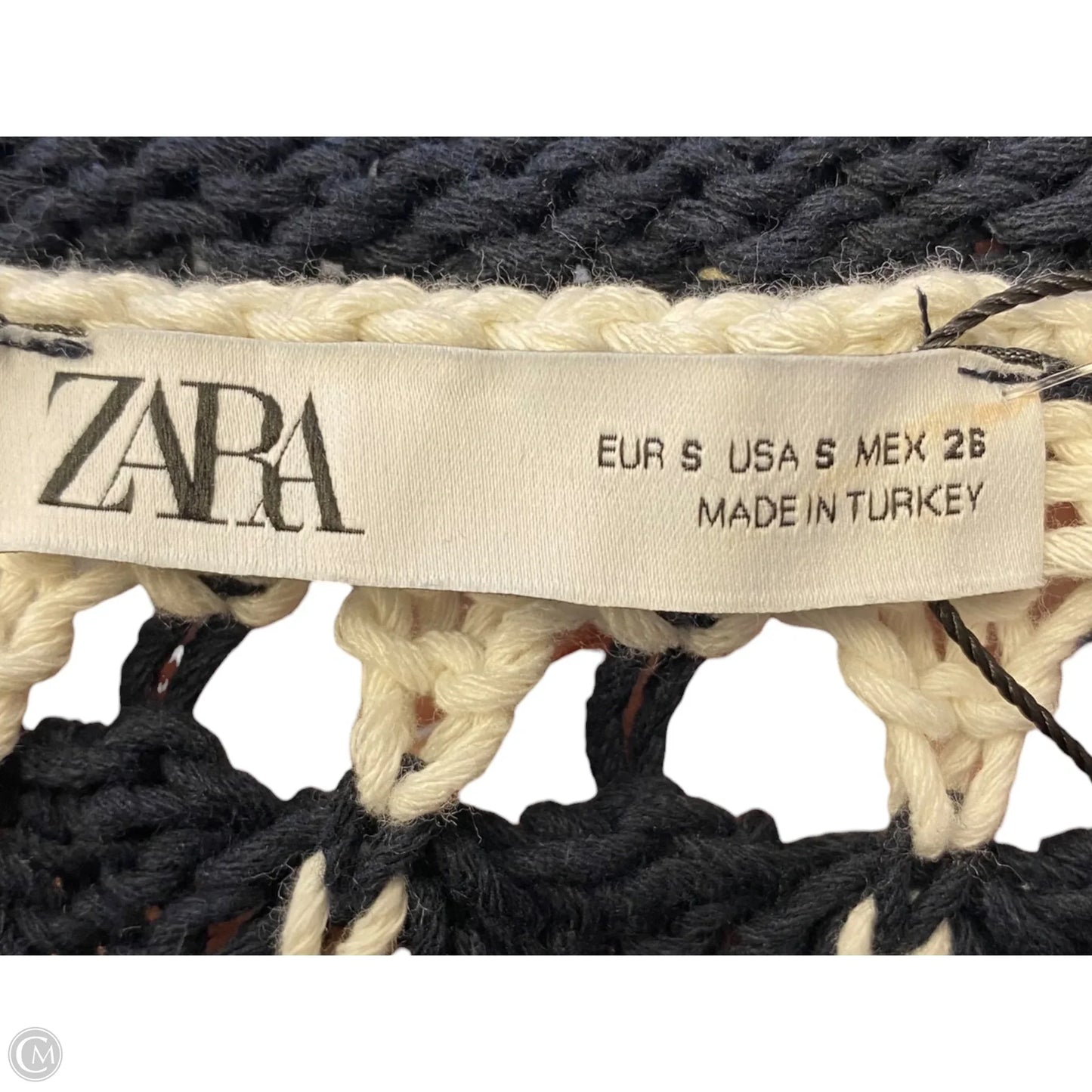 Sweater By Zara In Blue & Cream, Size: S
