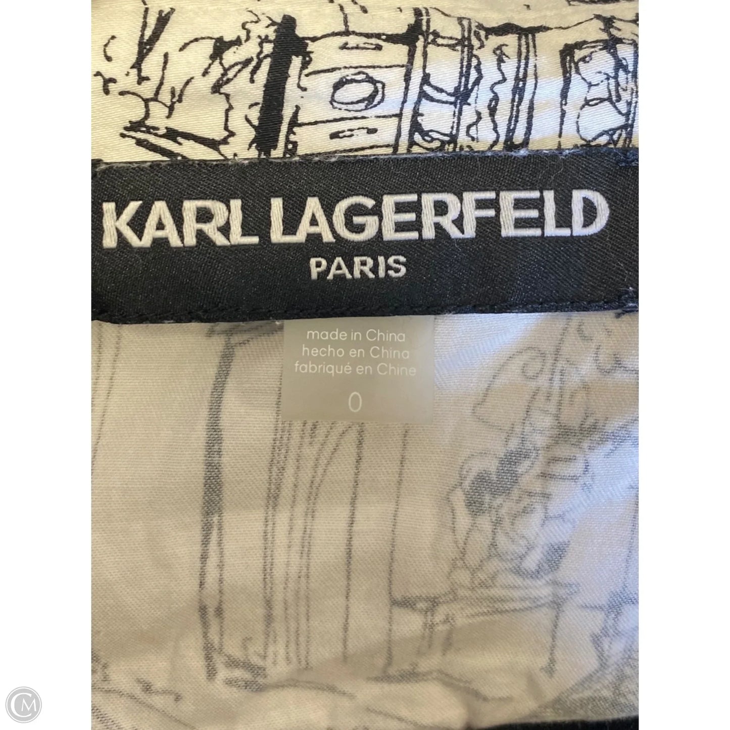 Dress Designer By Karl Lagerfeld In Black & White, Size: 0