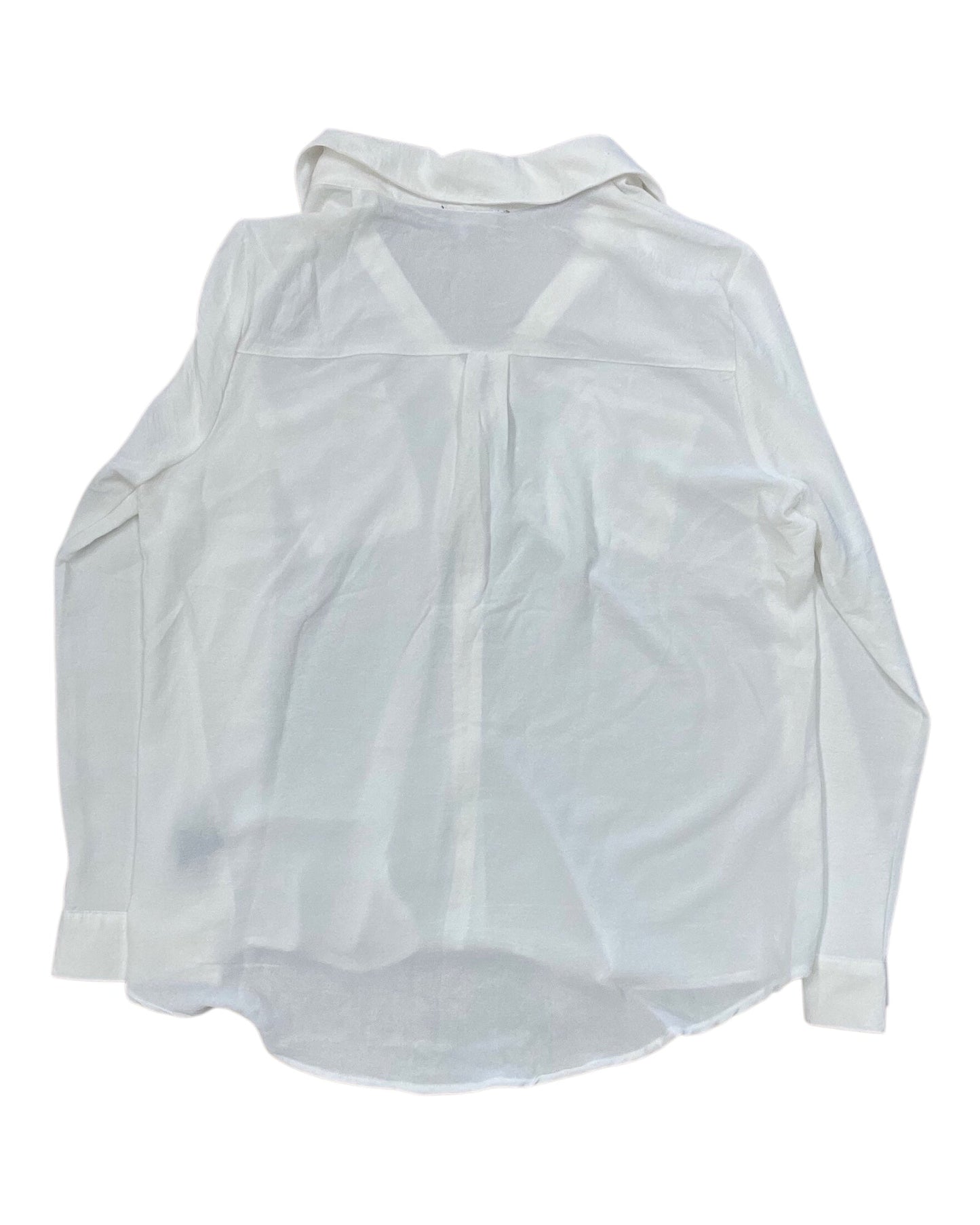 Blouse Ls By Fortune & Ivy In White, Size:Xl
