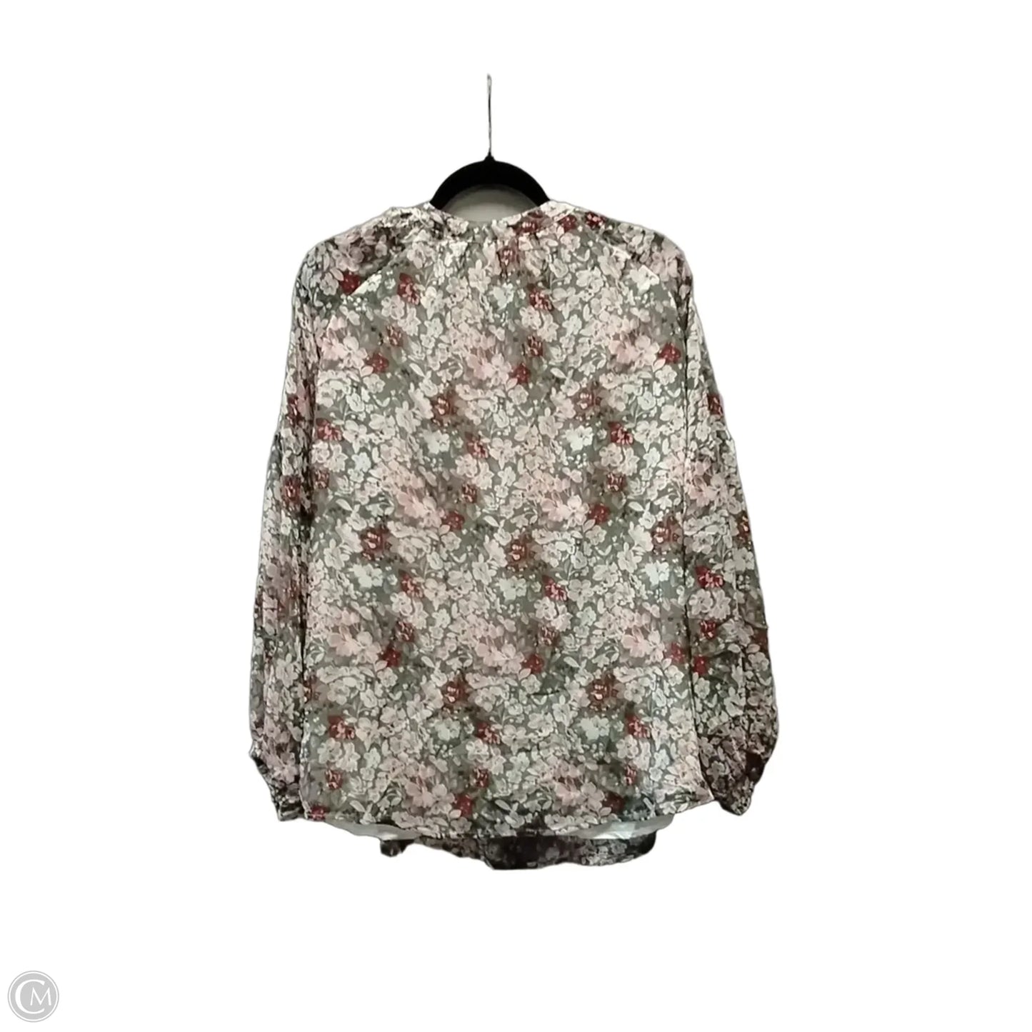 Blouse Long Sleeve By Clothes Mentor In Floral Print, Size: Xl