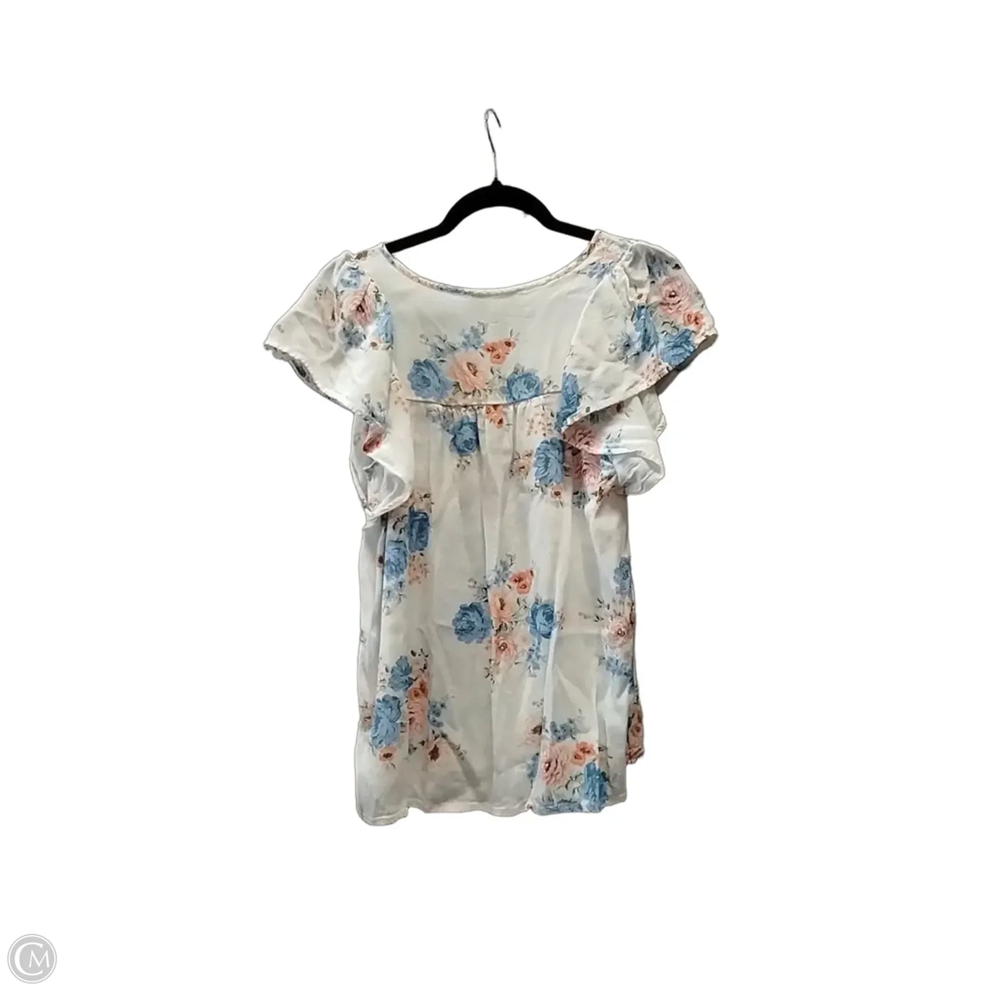 Blouse Short Sleeve By Loft In Floral Print, Size: L