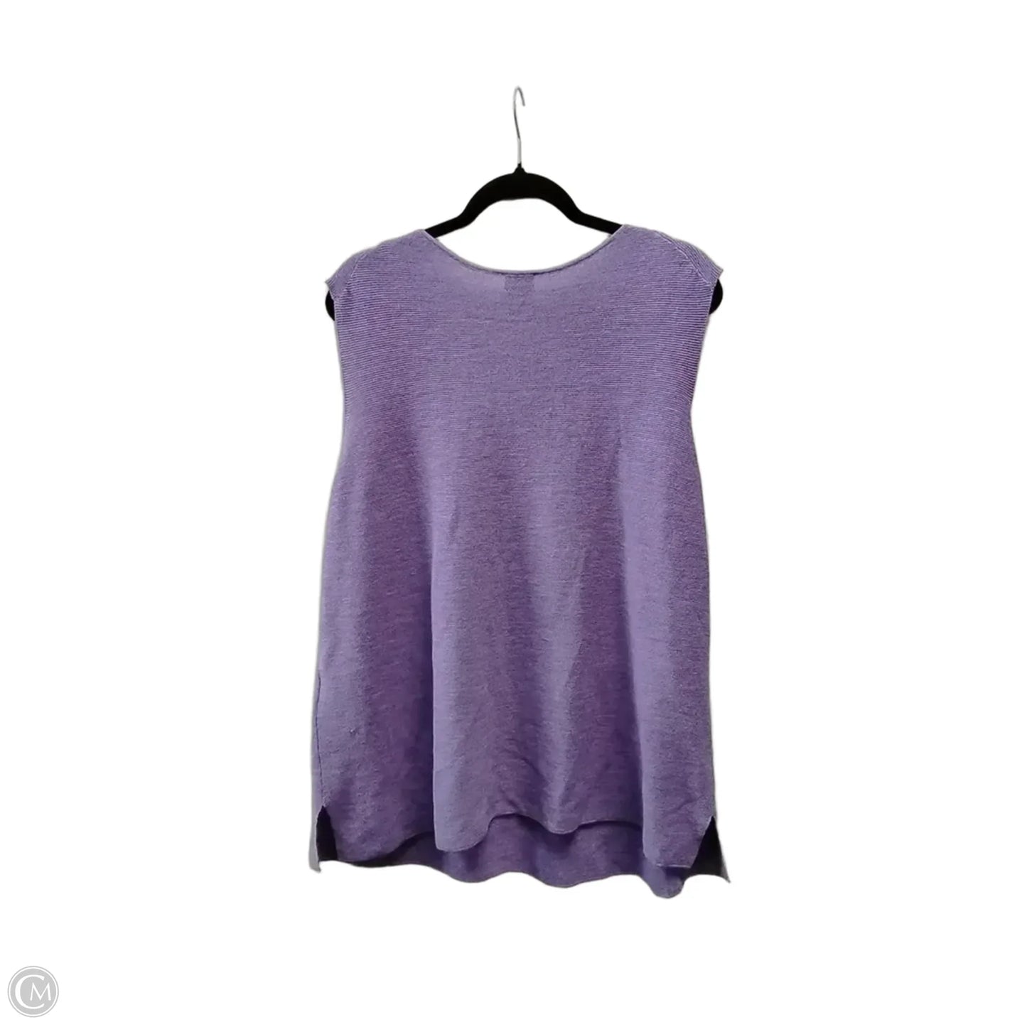 Sweater Short Sleeve By Eileen Fisher In Purple, Size: 2x