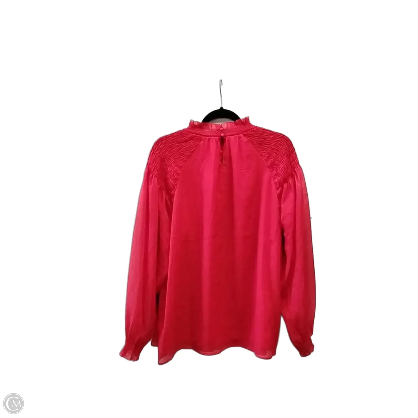 Blouse Long Sleeve By Ann Taylor In Red, Size: Xxl