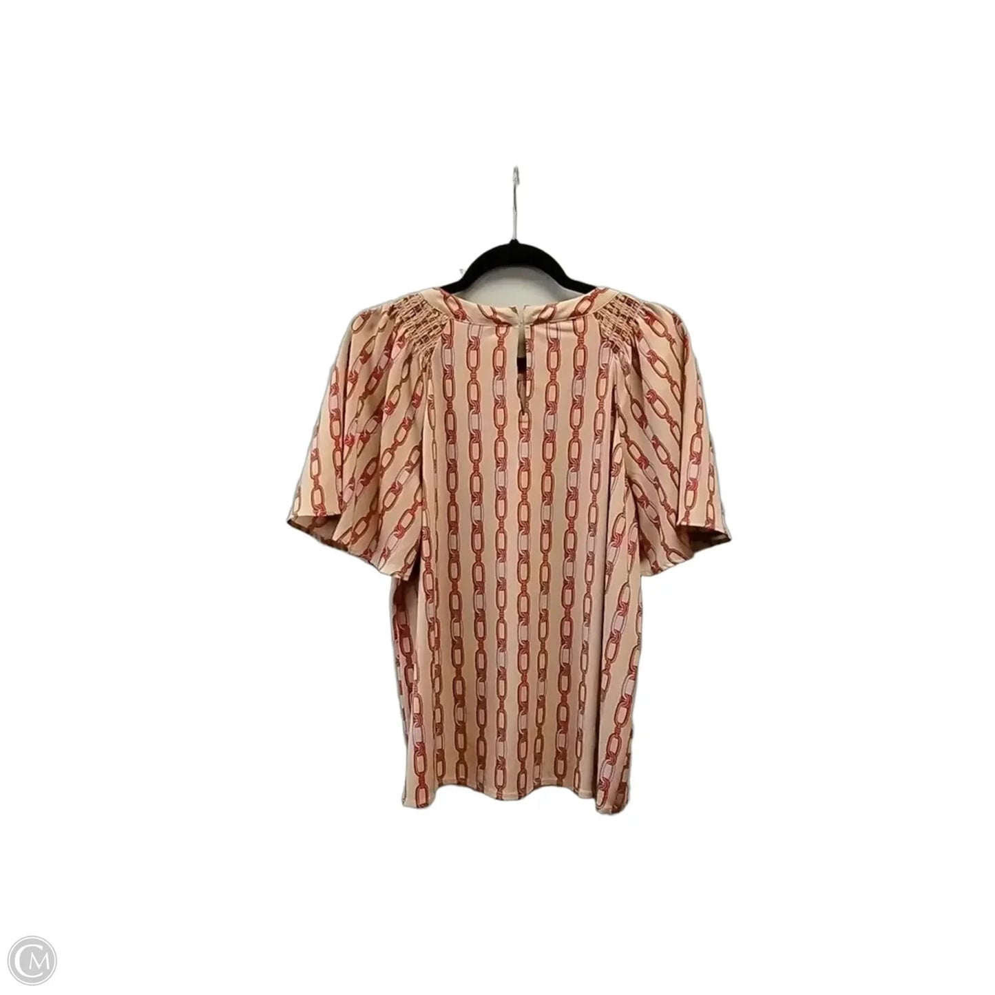 Blouse Short Sleeve By Ann Taylor In Geometric Pattern, Size: S