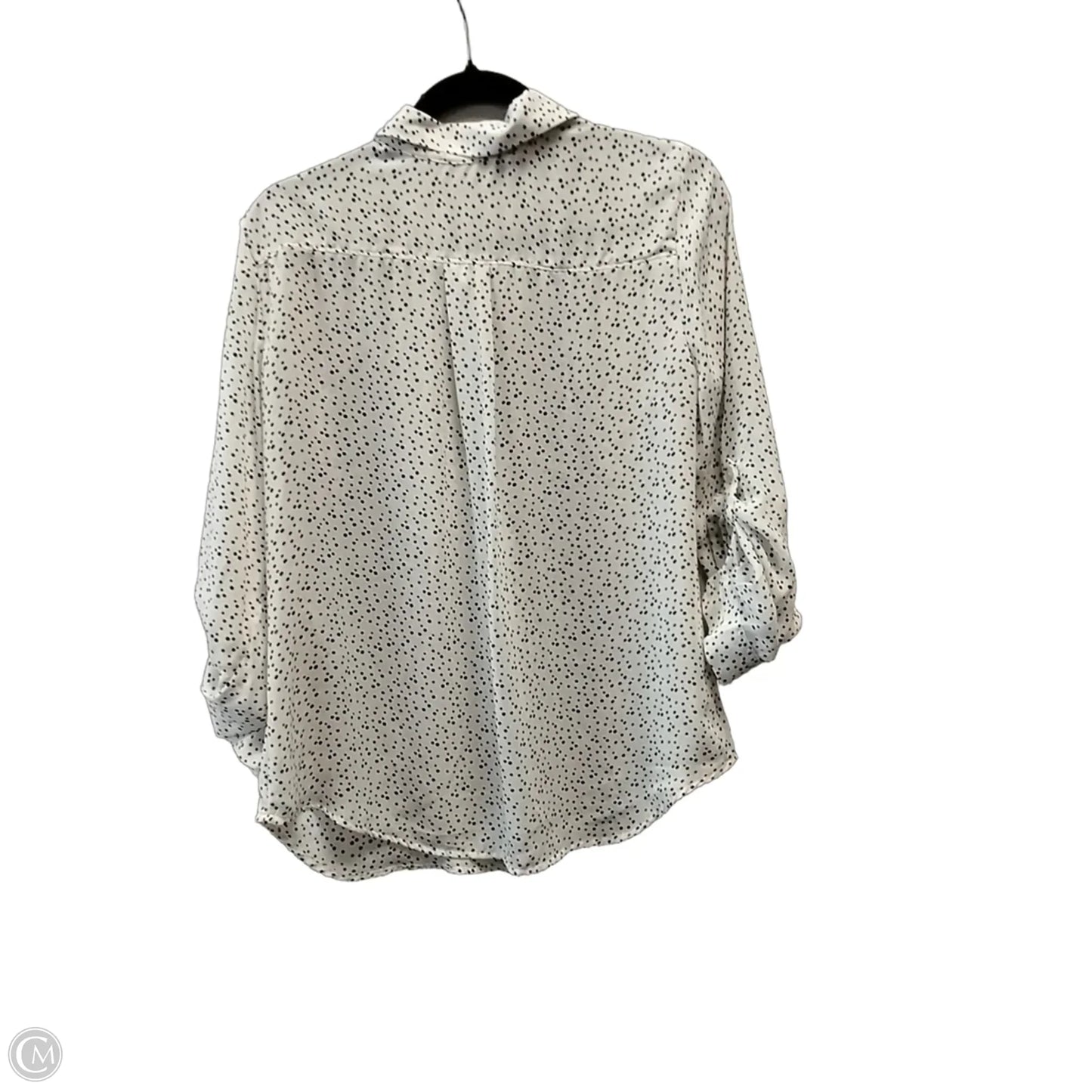Blouse Long Sleeve By Loft In Polkadot Pattern, Size: M