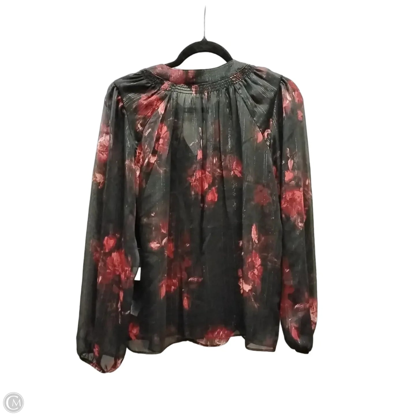 Blouse Long Sleeve By Simply Vera In Black & Red, Size: S
