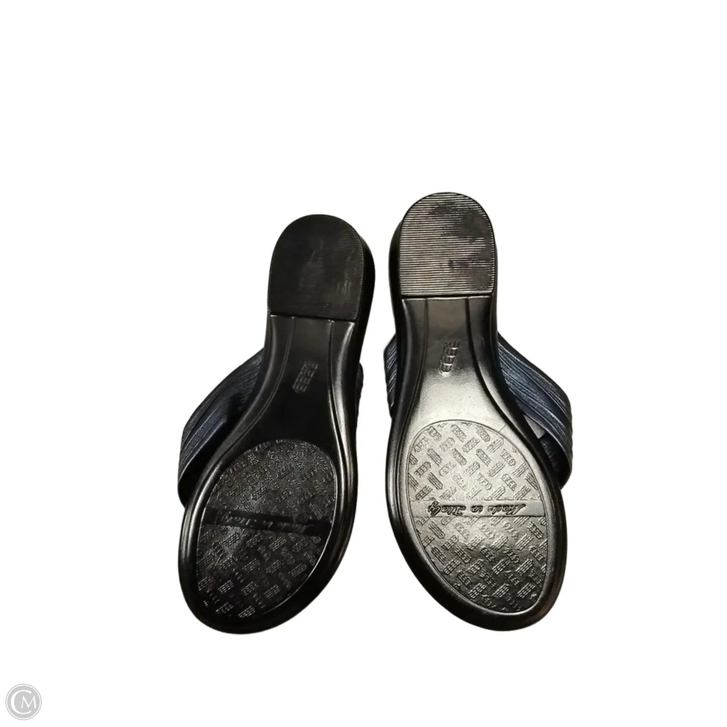 Sandals Flats By Italian Shoemakers In Navy, Size: 8