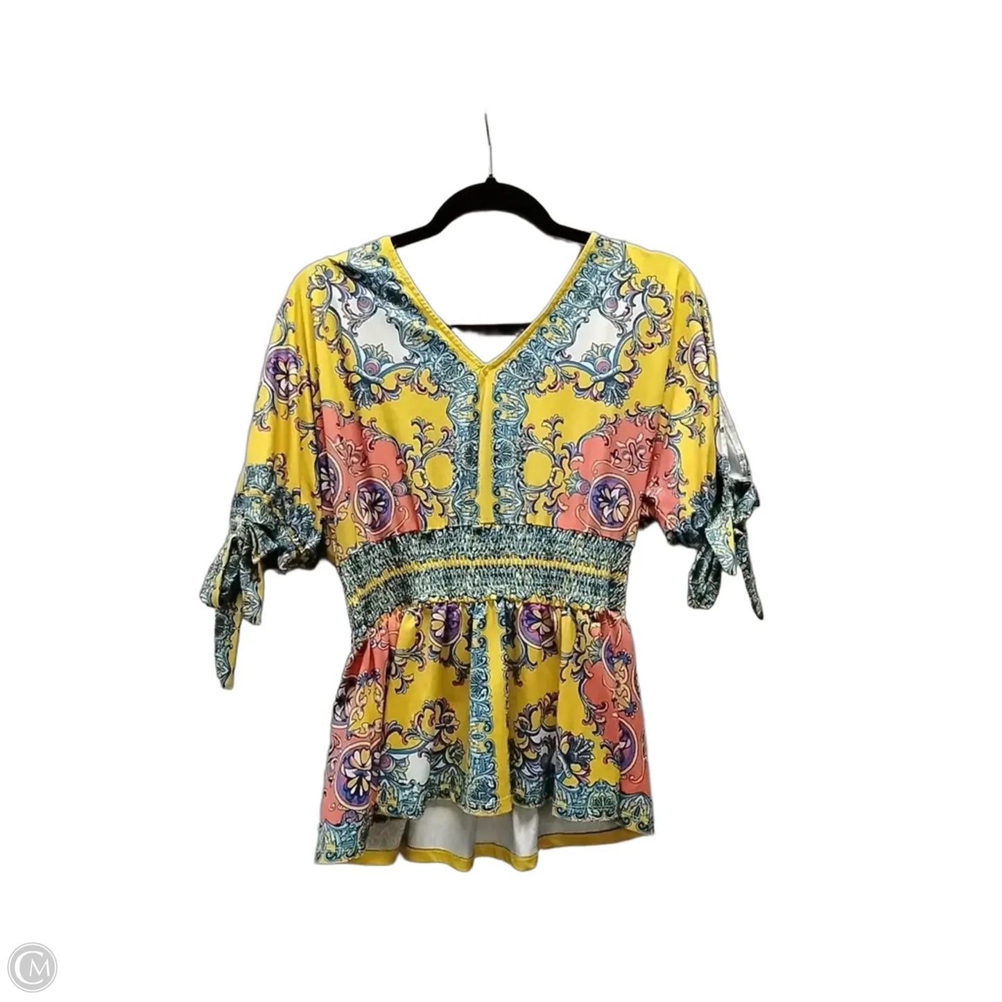 Blouse Long Sleeve By Flying Tomato In Geometric Pattern, Size: M