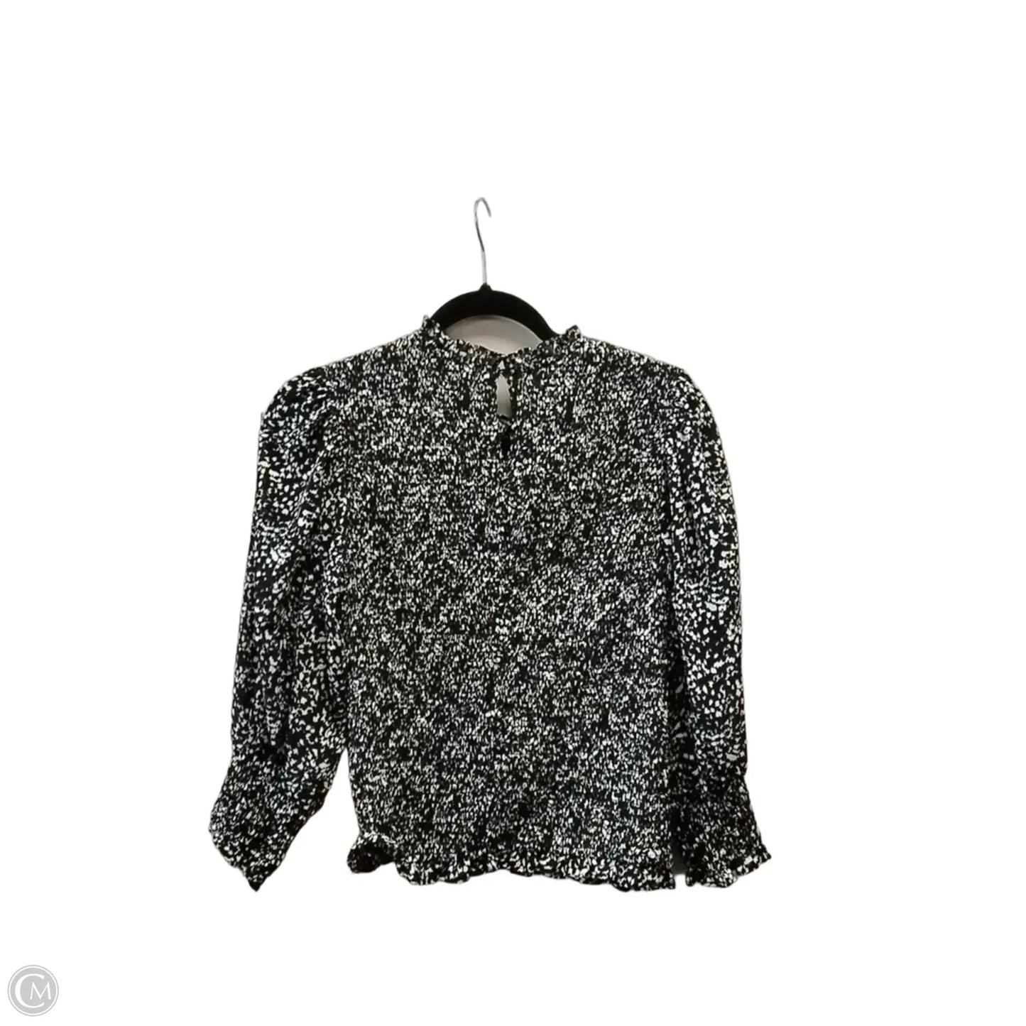 Blouse Long Sleeve By Express In Blue & White, Size: Xs