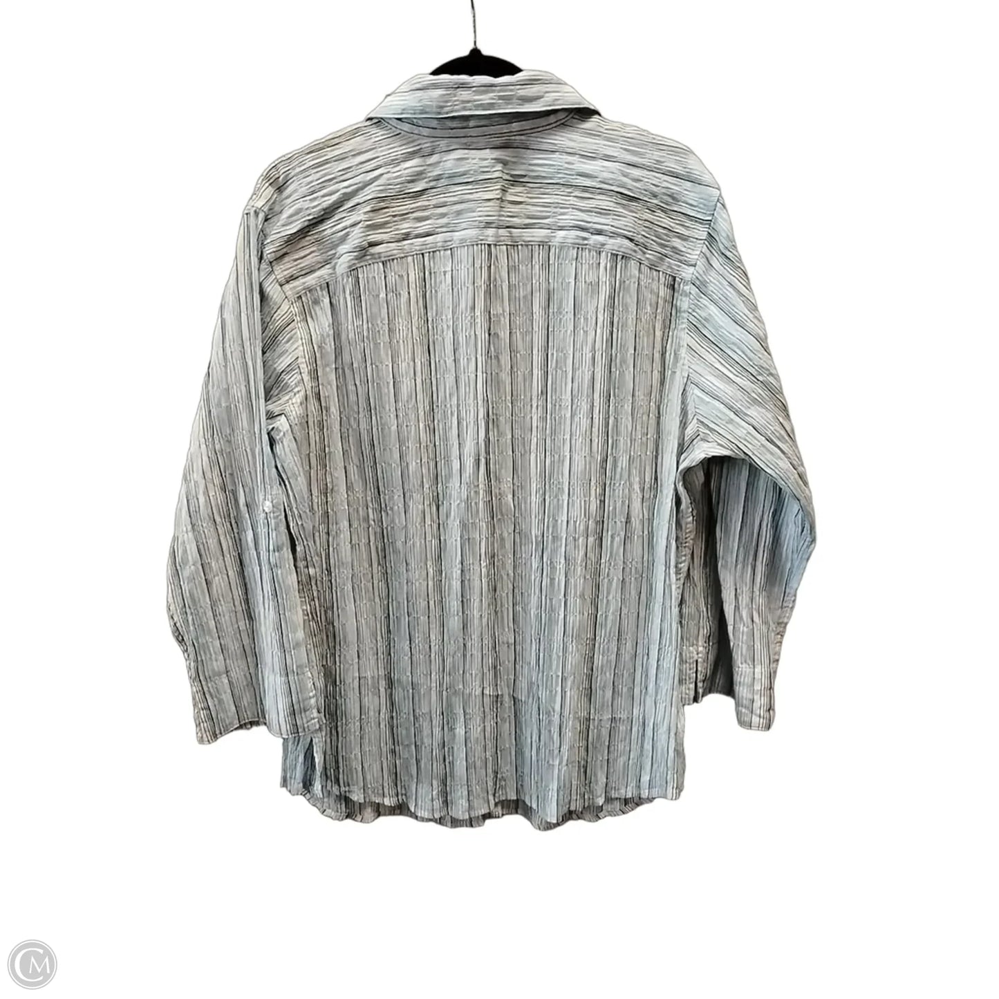 Blouse Long Sleeve By West Bound In Striped Pattern, Size: 1x