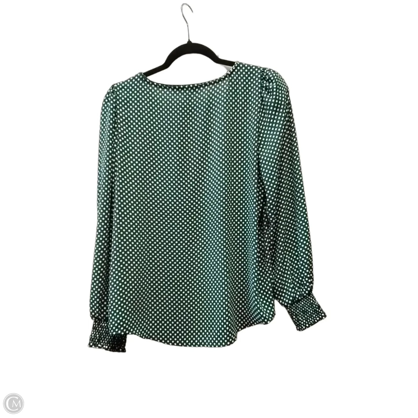 Blouse Long Sleeve By Loft In Polkadot Pattern, Size: M