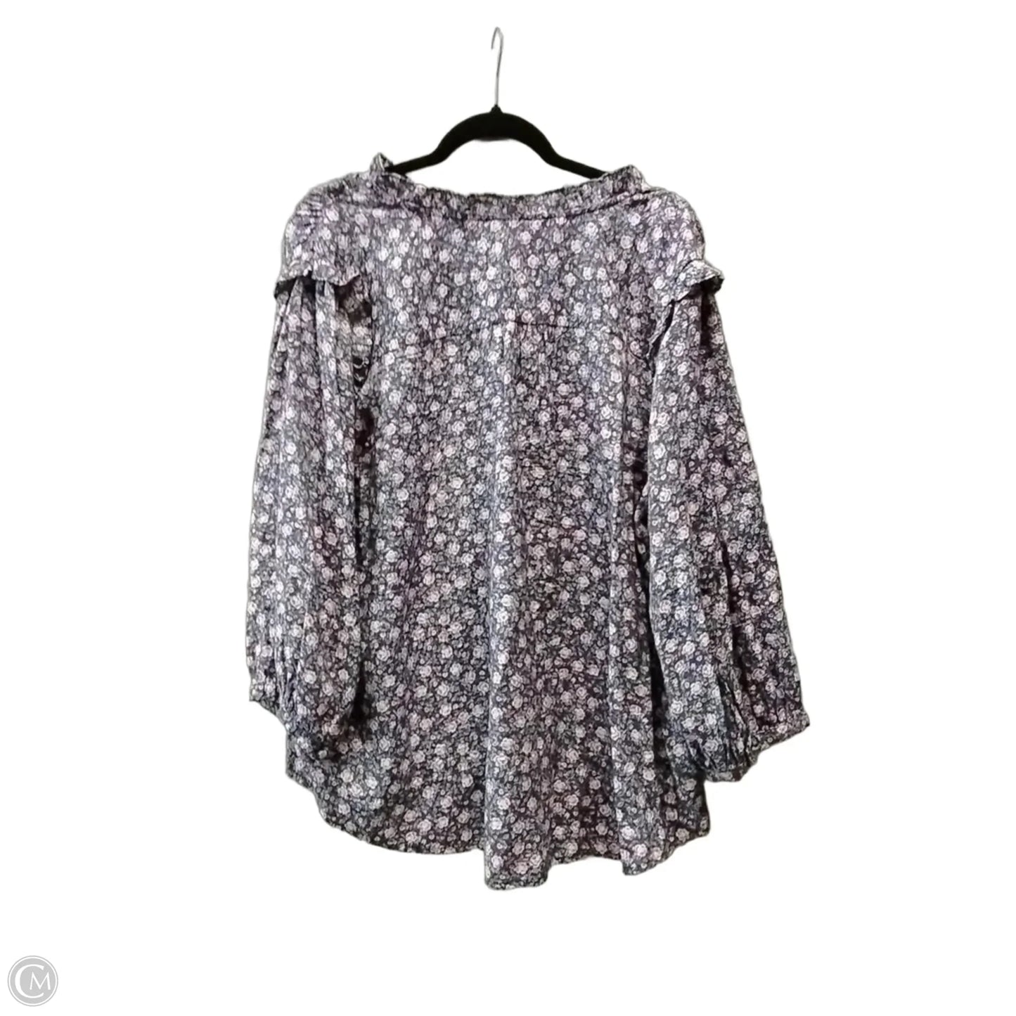 Blouse Long Sleeve By Lc Lauren Conrad In Floral Print, Size: 2x