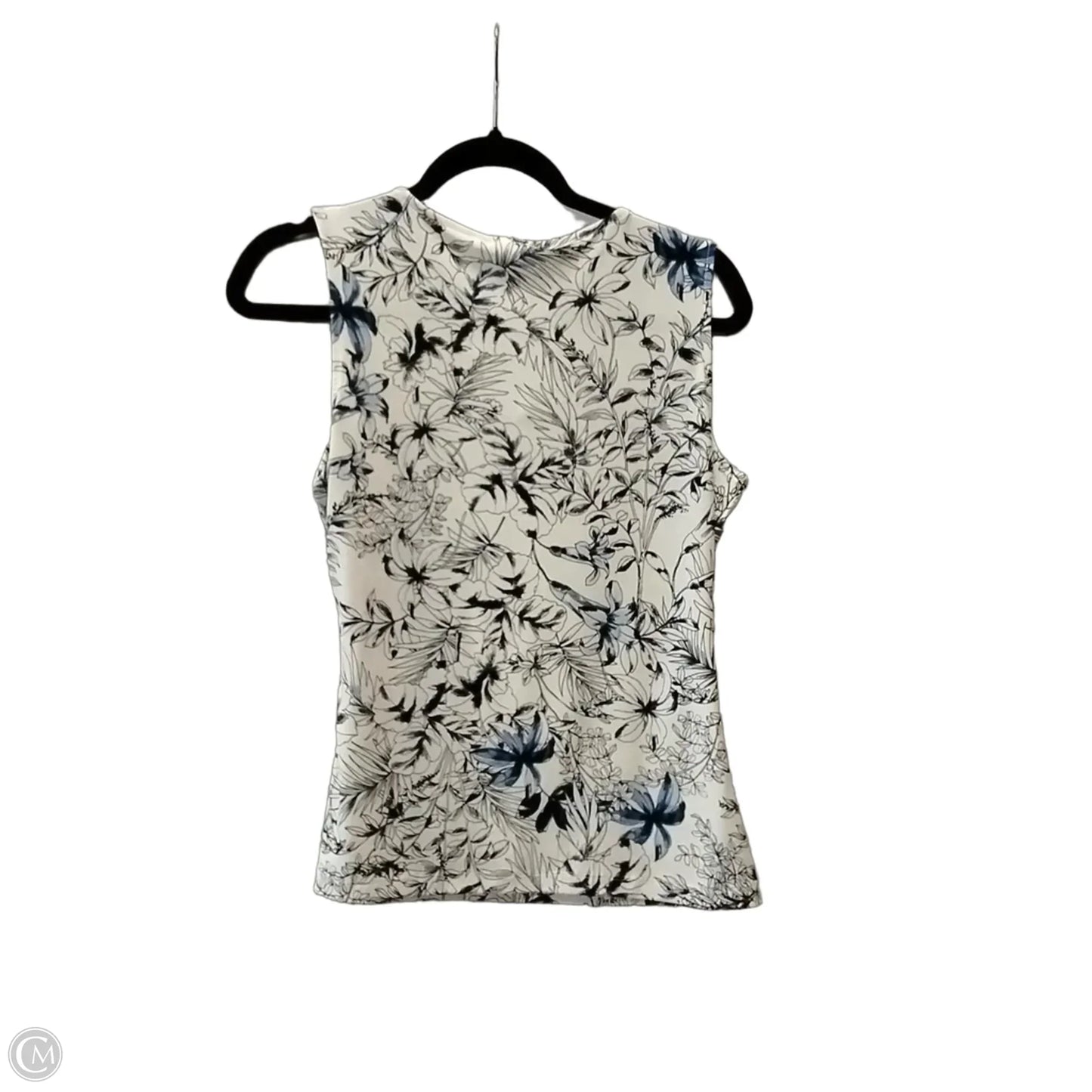 Blouse Short Sleeve By Tommy Hilfiger In Blue & White, Size: S