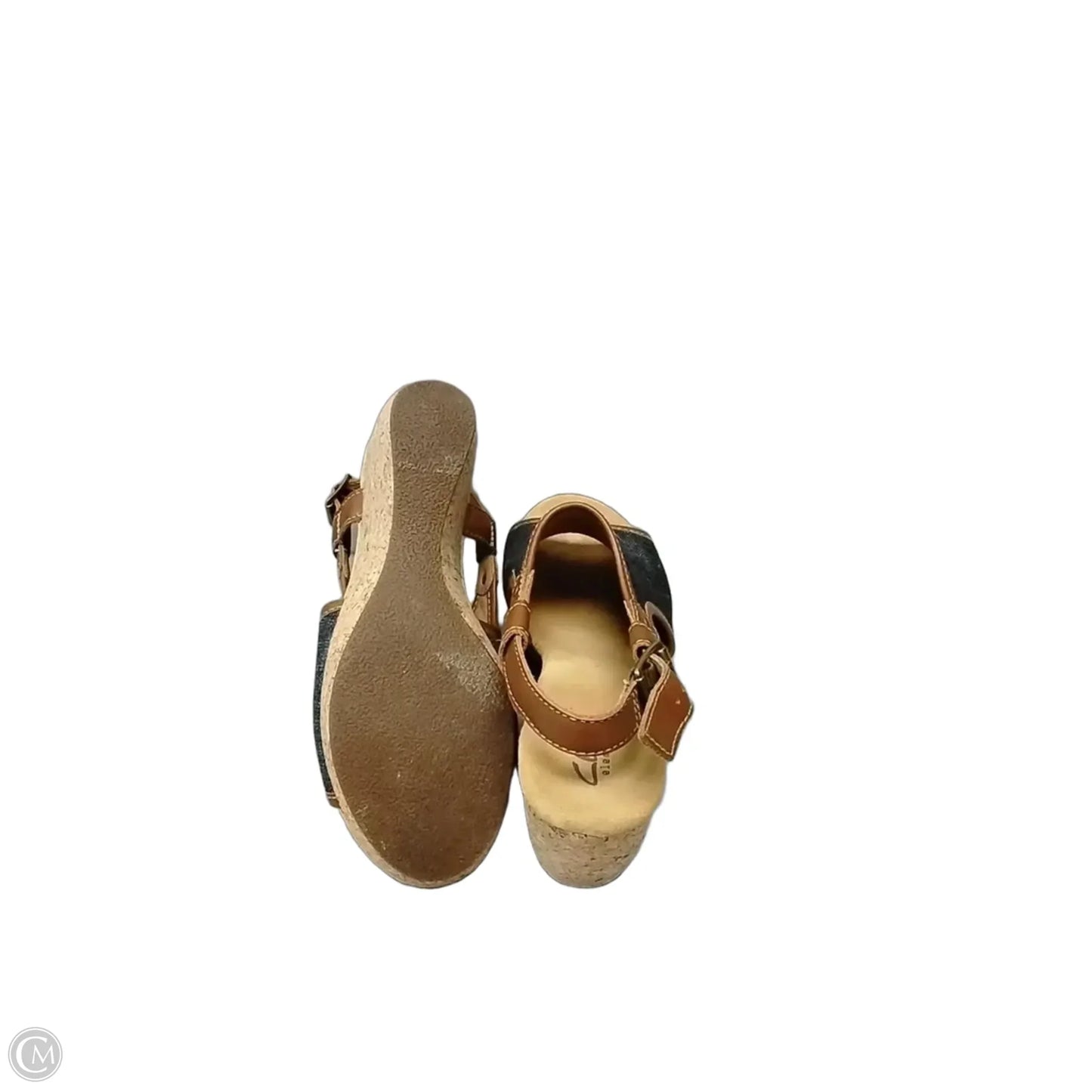 Sandals Heels Wedge By Clarks In Blue, Size: 7