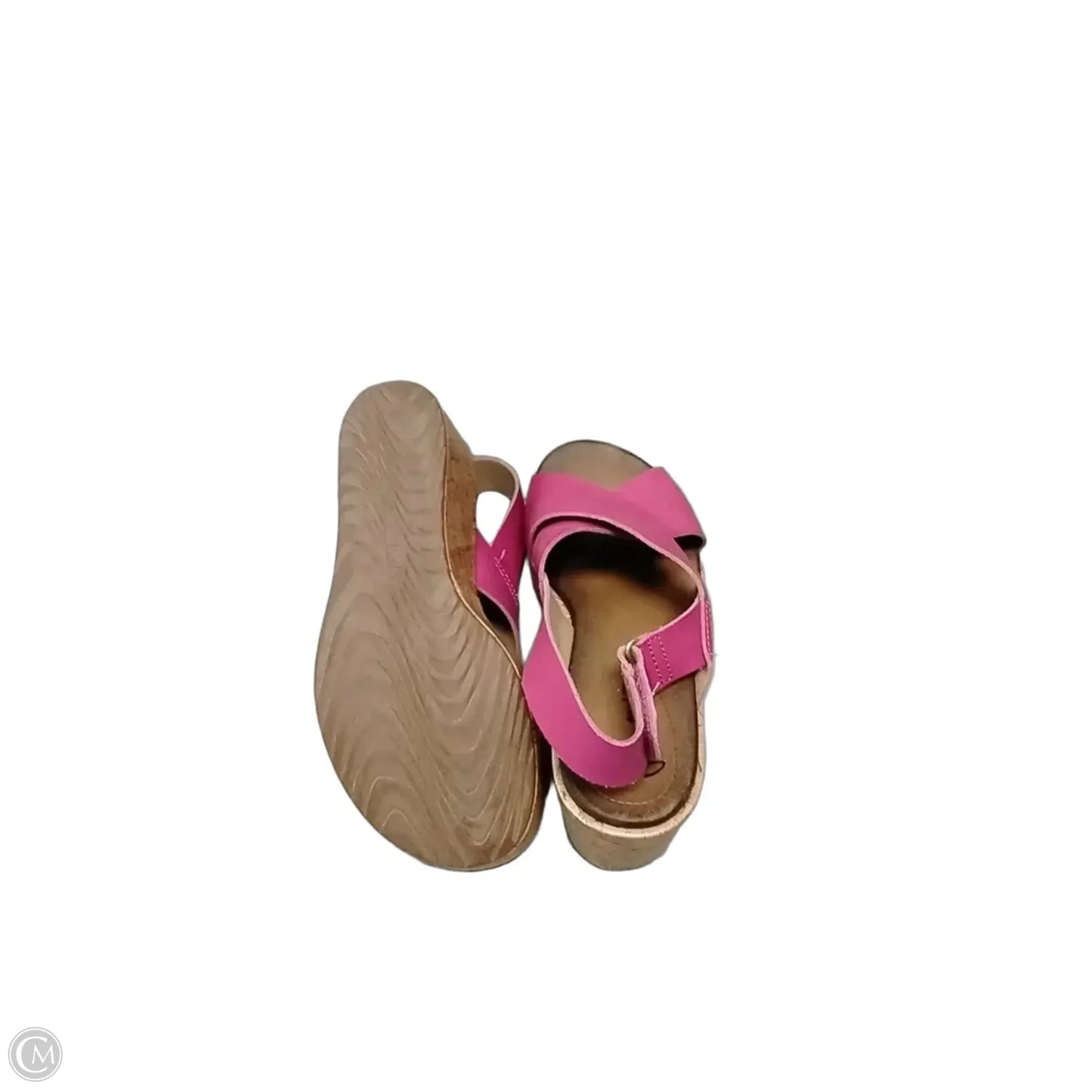 Sandals Heels Wedge By Clarks In Pink, Size: 7