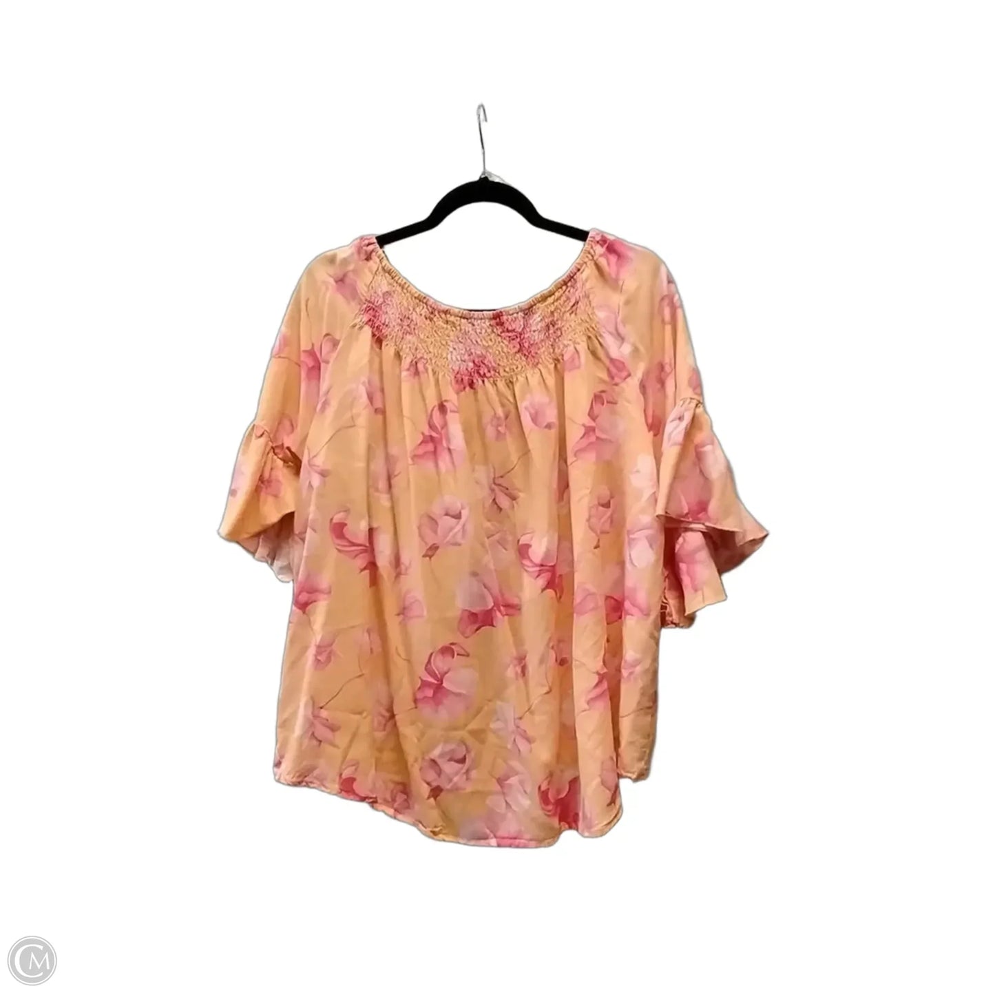 Blouse Short Sleeve By Cato In Orange, Size: Xl
