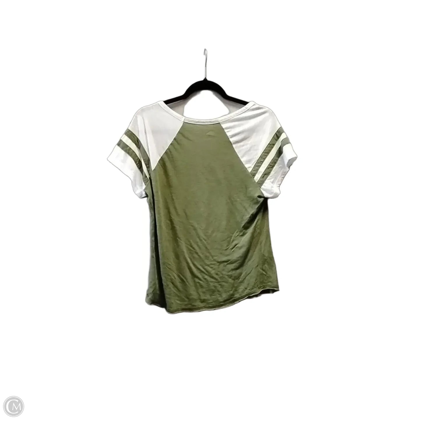 Top Short Sleeve By Cme In Green & White, Size: M