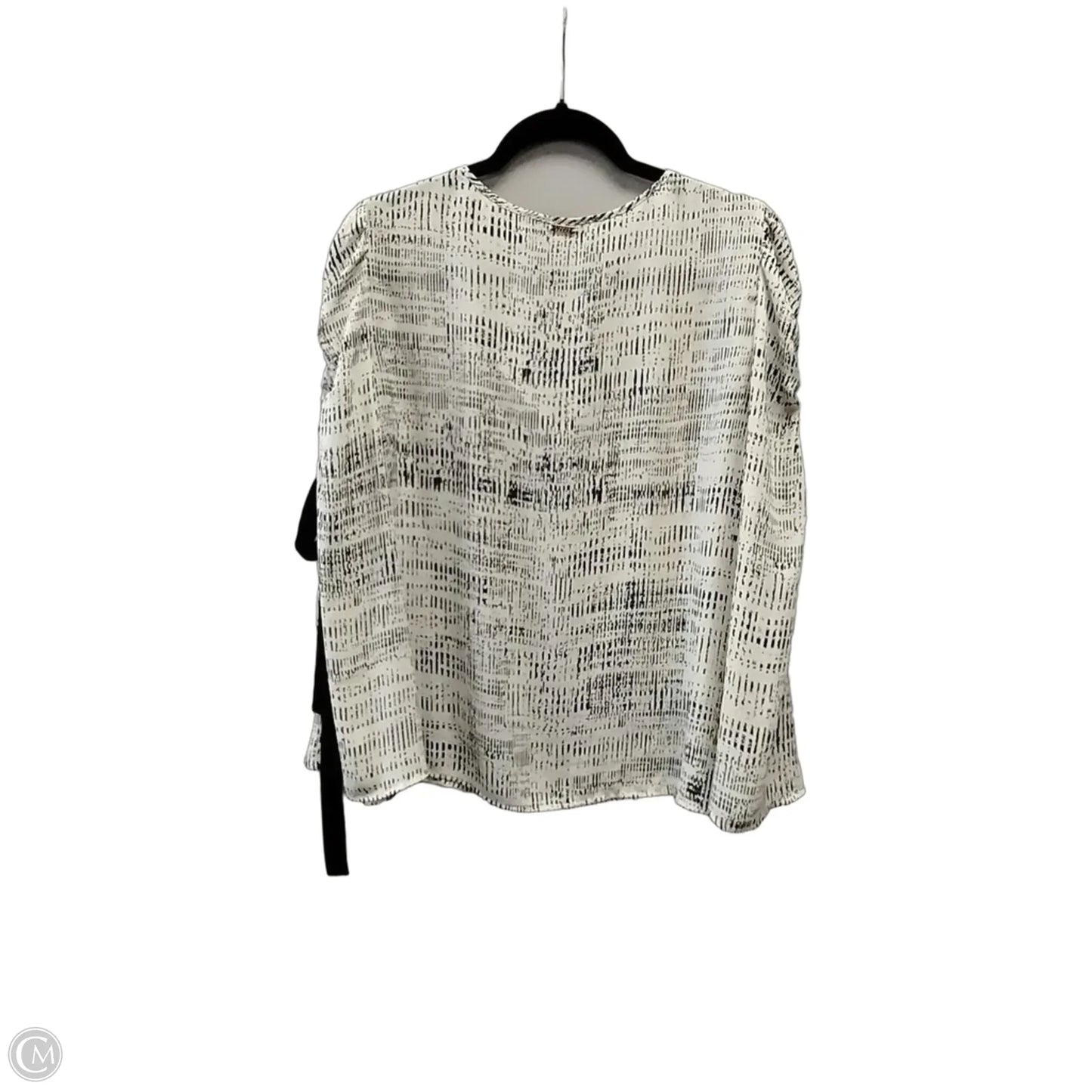 Blouse Long Sleeve By Ivanka Trump In Black & Cream, Size: M