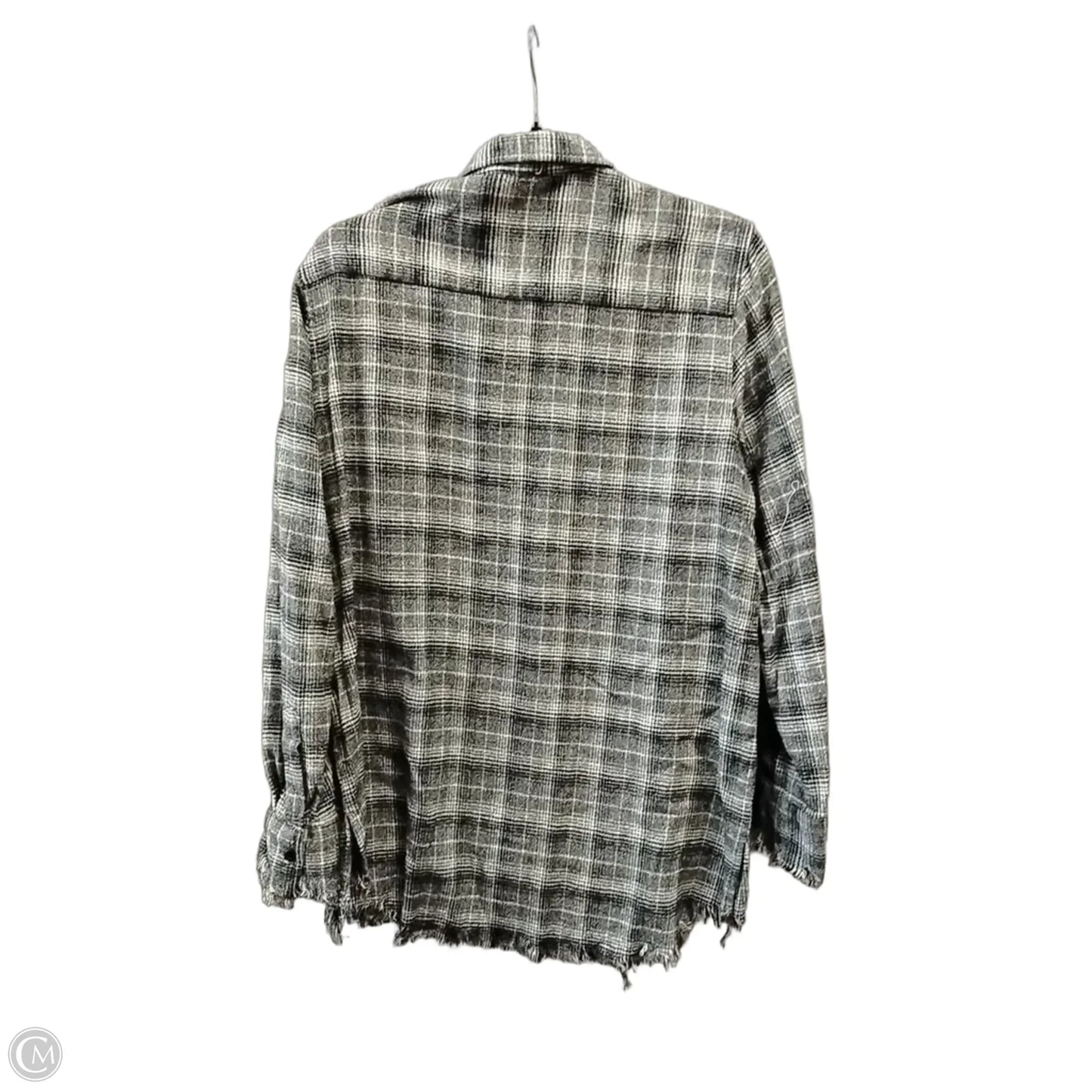 Top Long Sleeve By Cme In Plaid Pattern, Size: M