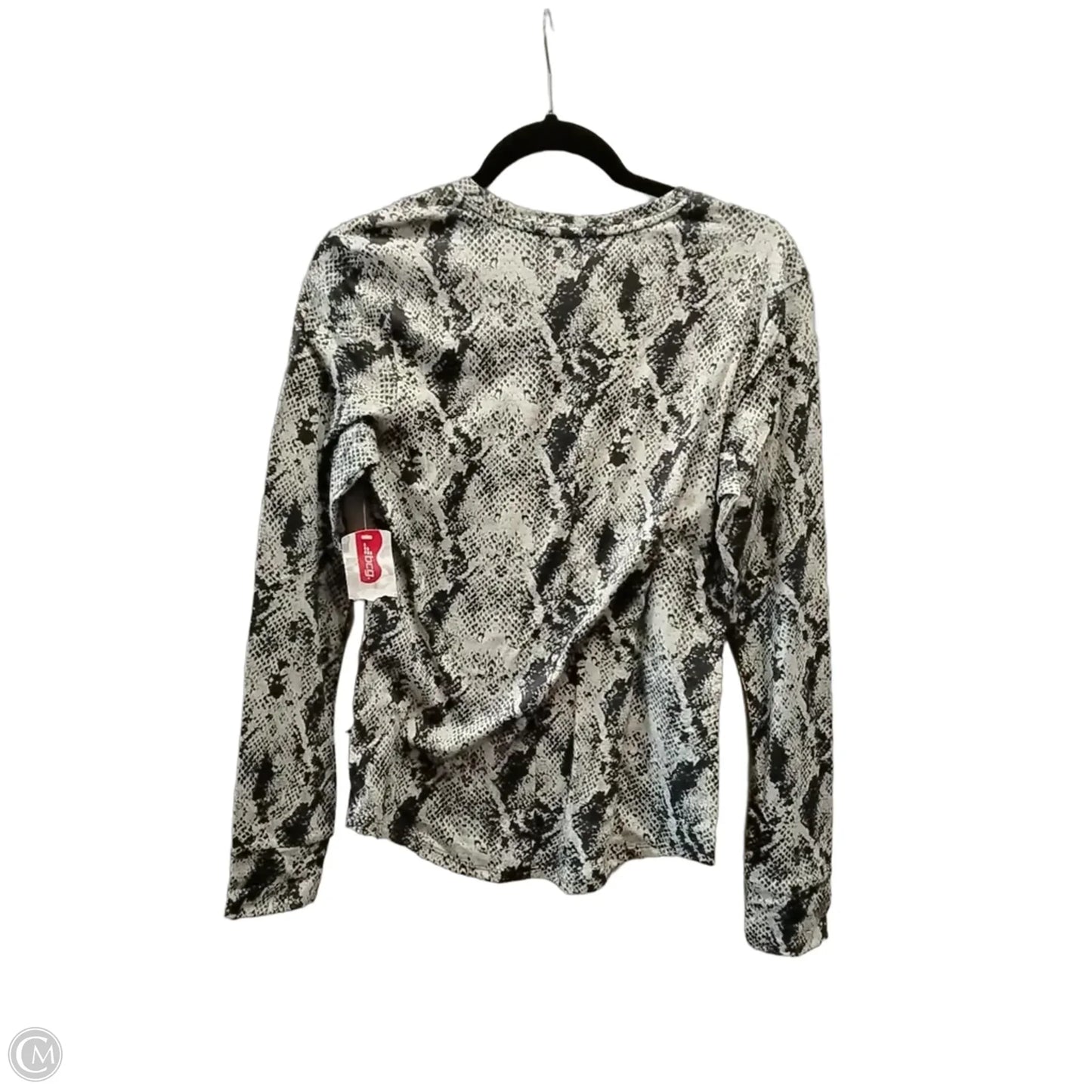 Athletic Top Long Sleeve Crewneck By Bcg In Snakeskin Print, Size: S