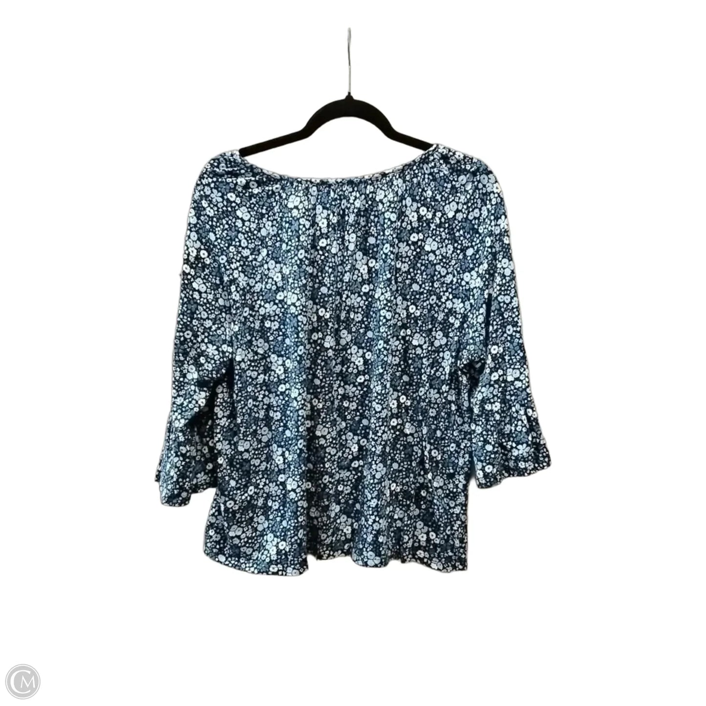 Blouse 3/4 Sleeve By Michael By Michael Kors In Floral Print, Size: Xl