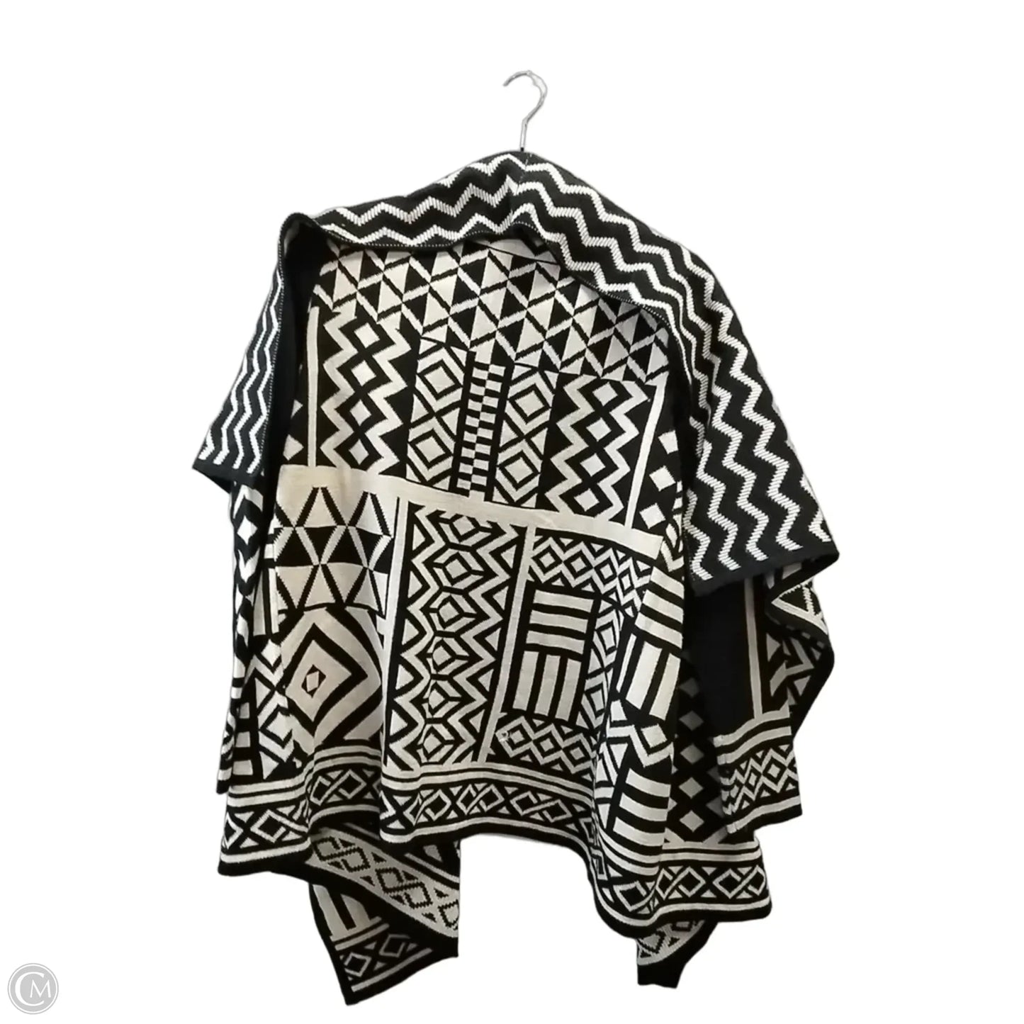 Sweater Cardigan By Leo And Nicole In Black & Cream, Size: M