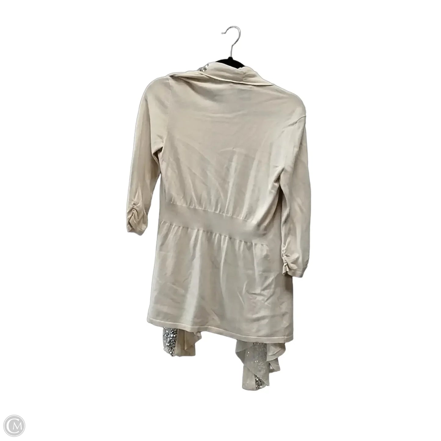 Sweater Cardigan By White House Black Market In Cream & Silver, Size: S