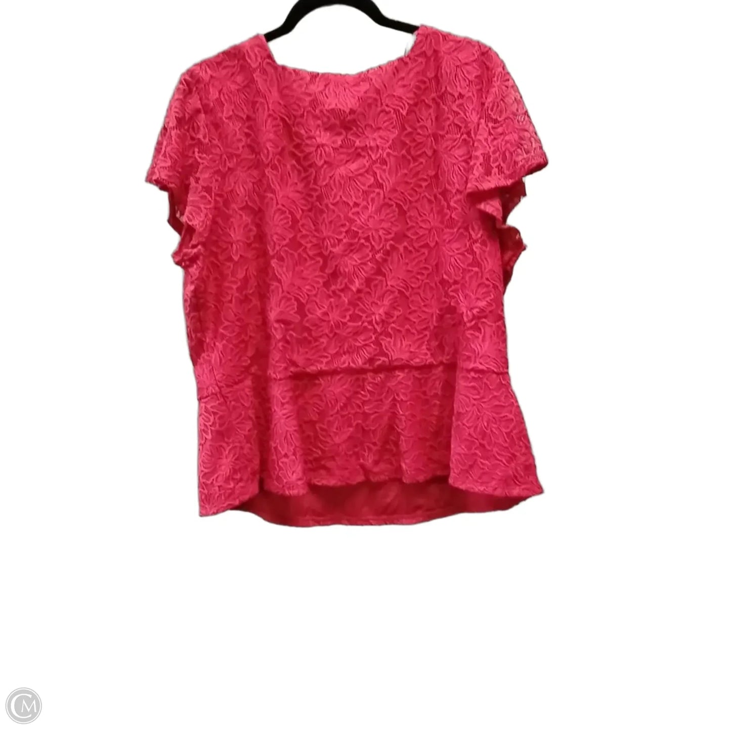 Blouse Short Sleeve By Liz Claiborne In Red, Size: Xl